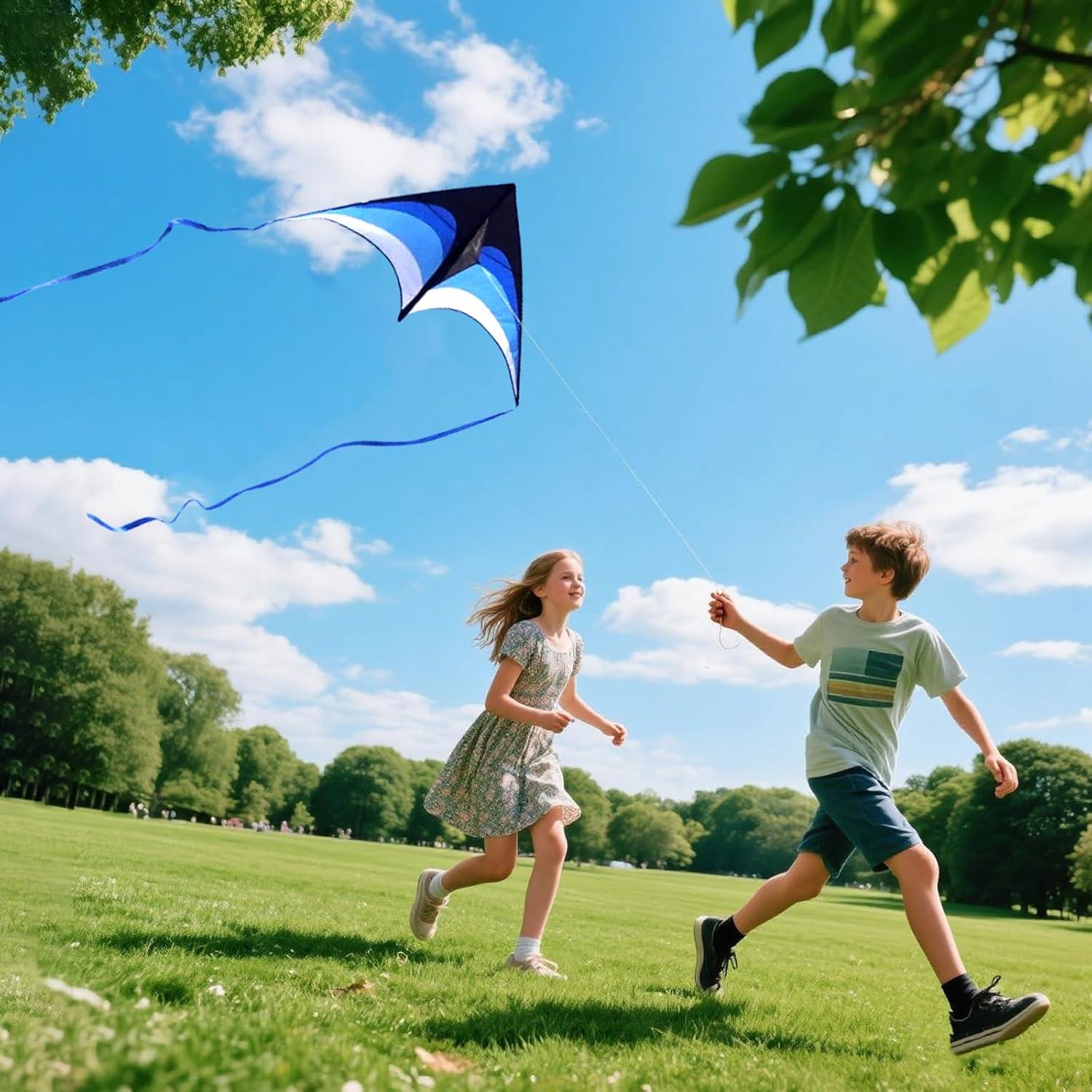 image:image3 Pack Delta Kite Set for Adults and Kids Single Line Beach Kites for Boys amp Girls Three Handle with String IncludedBlue Green Orange