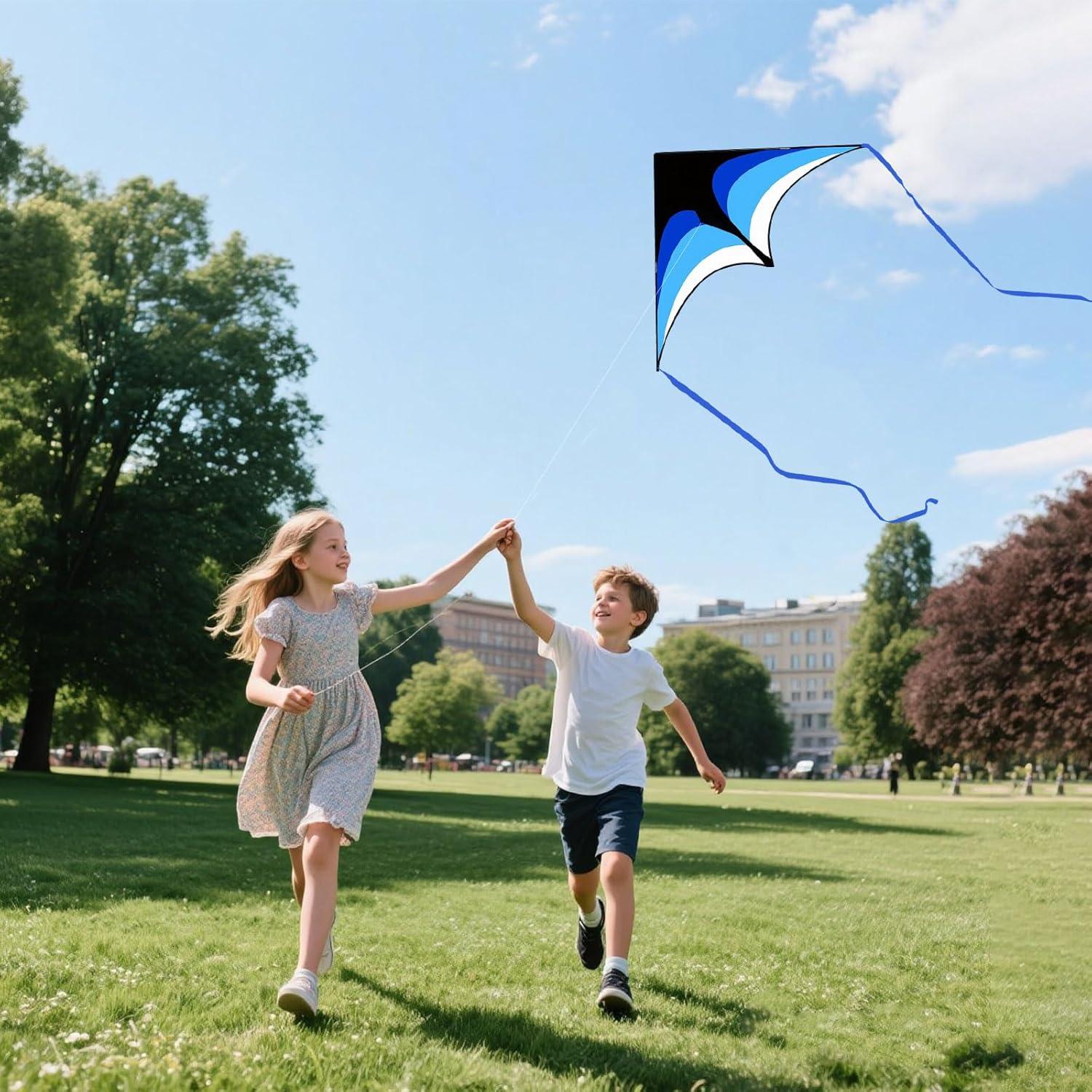 image:image3 Pack Delta Kite Set for Adults and Kids Single Line Beach Kites for Boys amp Girls Three Handle with String IncludedGreen Blue Pink