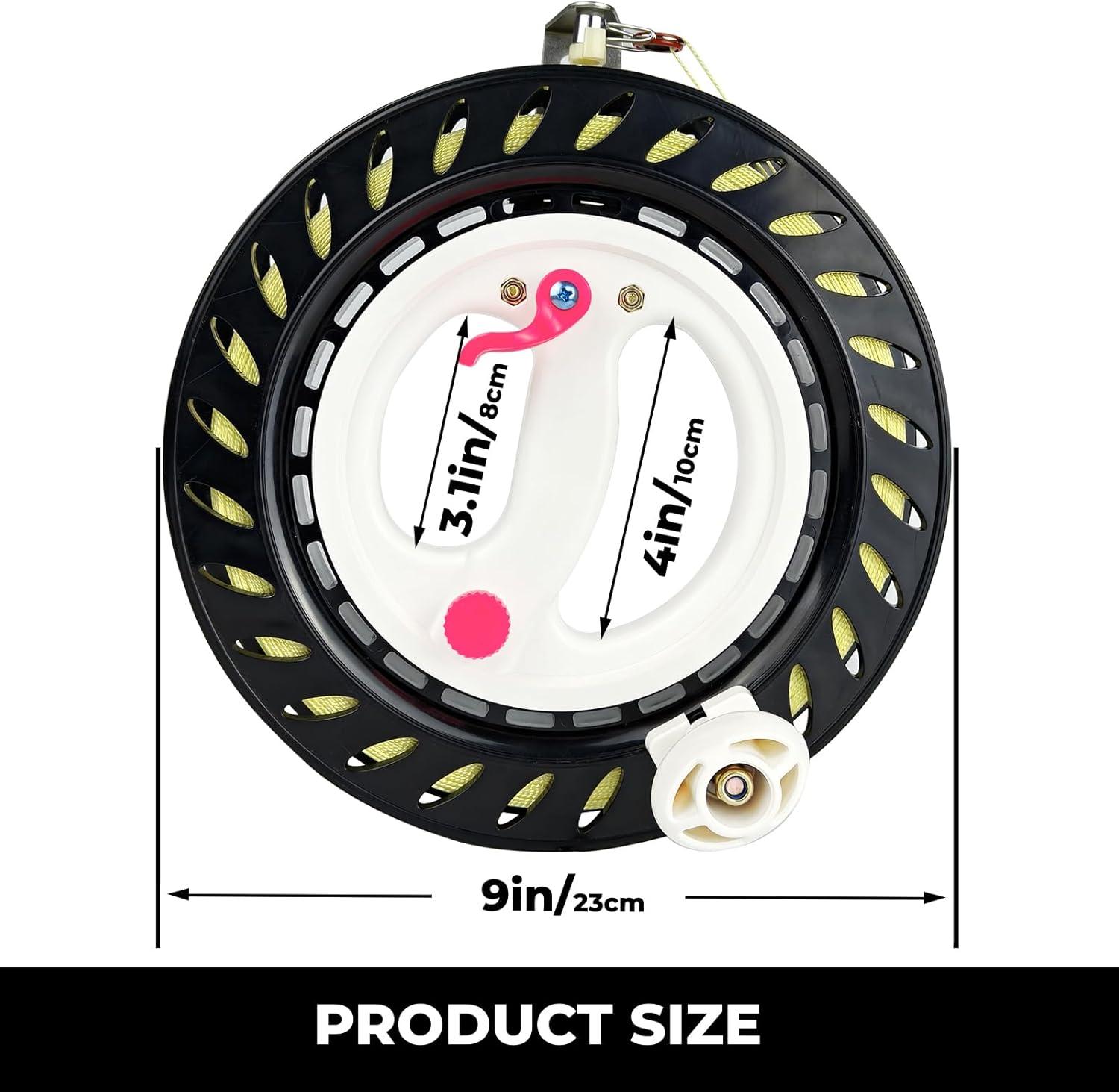 image:image9in Kite String Reel Winder with Brake AntiRotation Knob Equipped 1640ft Sturdy Line Easy to Use for Flying Kite for Adults Teens and BeginnersBlack