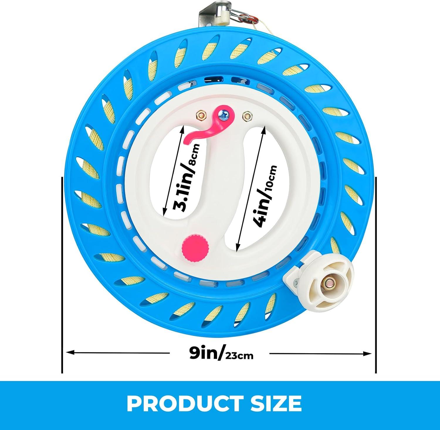 image:image9in Kite String Reel Winder with Brake AntiRotation Knob Equipped 1640ft Sturdy Line Easy to Use for Flying Kite for Adults Teens and BeginnersBlue