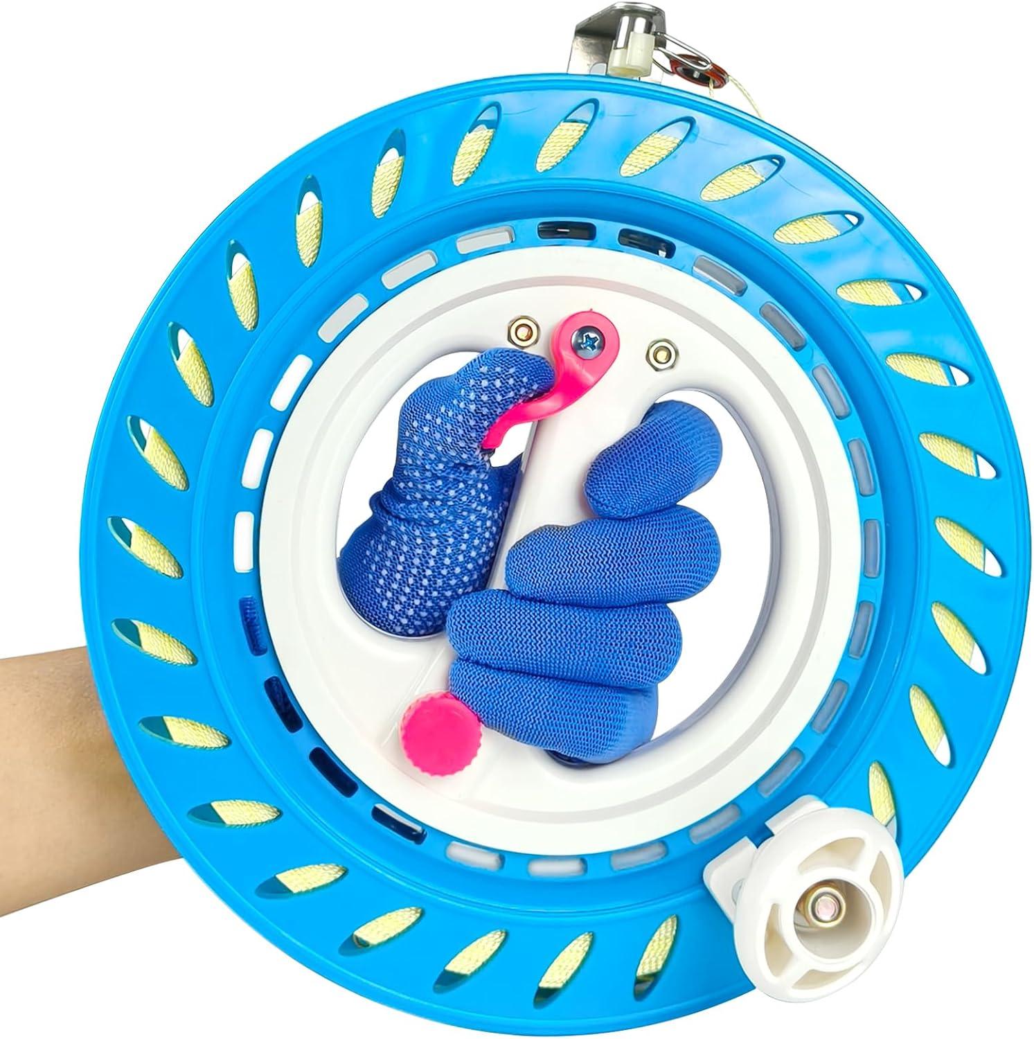 image:image9in Kite String Reel Winder with Brake AntiRotation Knob Equipped 1640ft Sturdy Line Easy to Use for Flying Kite for Adults Teens and BeginnersBlue