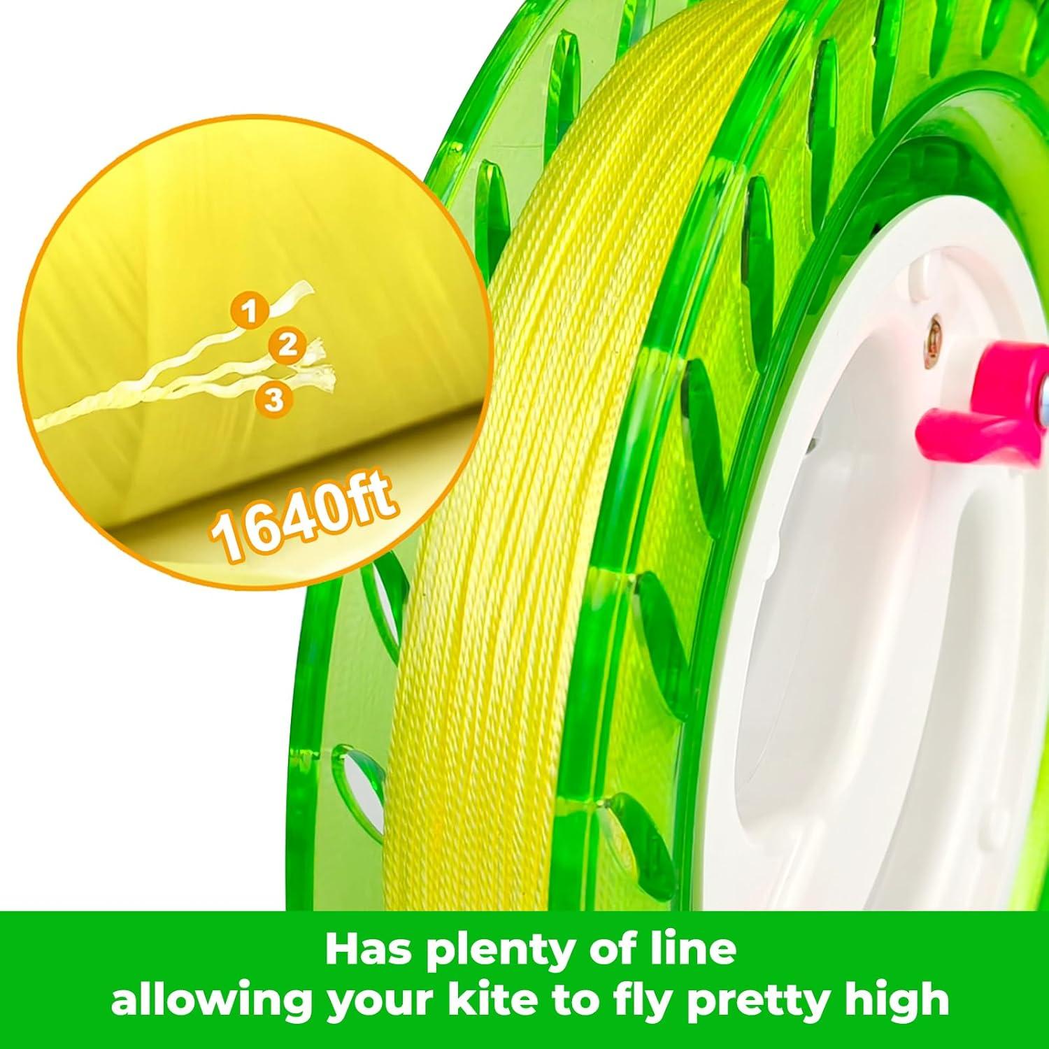 image:image9in Kite String Reel Winder with Brake AntiRotation Knob Equipped 1640ft Sturdy Line Easy to Use for Flying Kite for Adults Teens and BeginnersGreen
