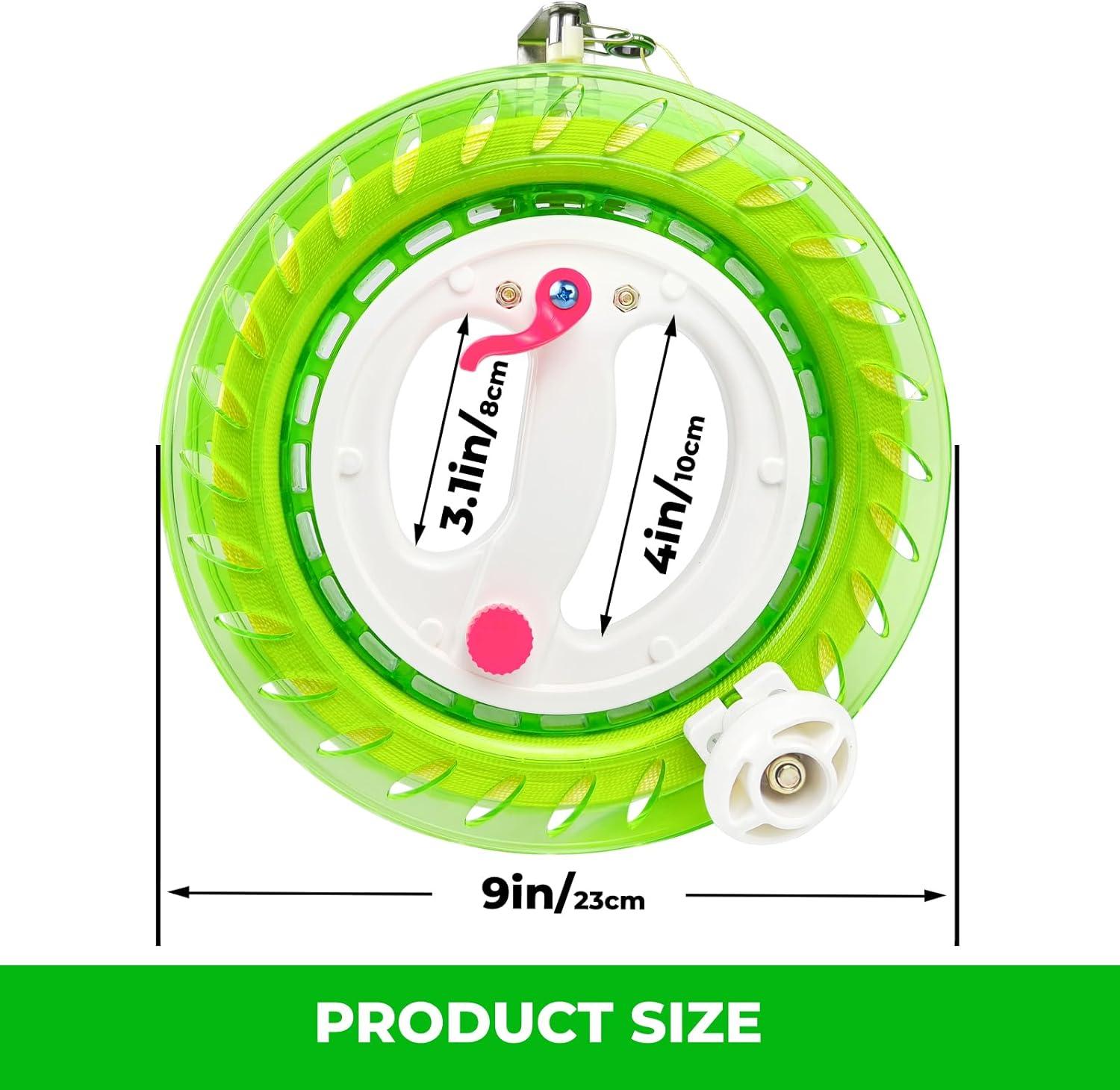 image:image9in Kite String Reel Winder with Brake AntiRotation Knob Equipped 1640ft Sturdy Line Easy to Use for Flying Kite for Adults Teens and BeginnersGreen