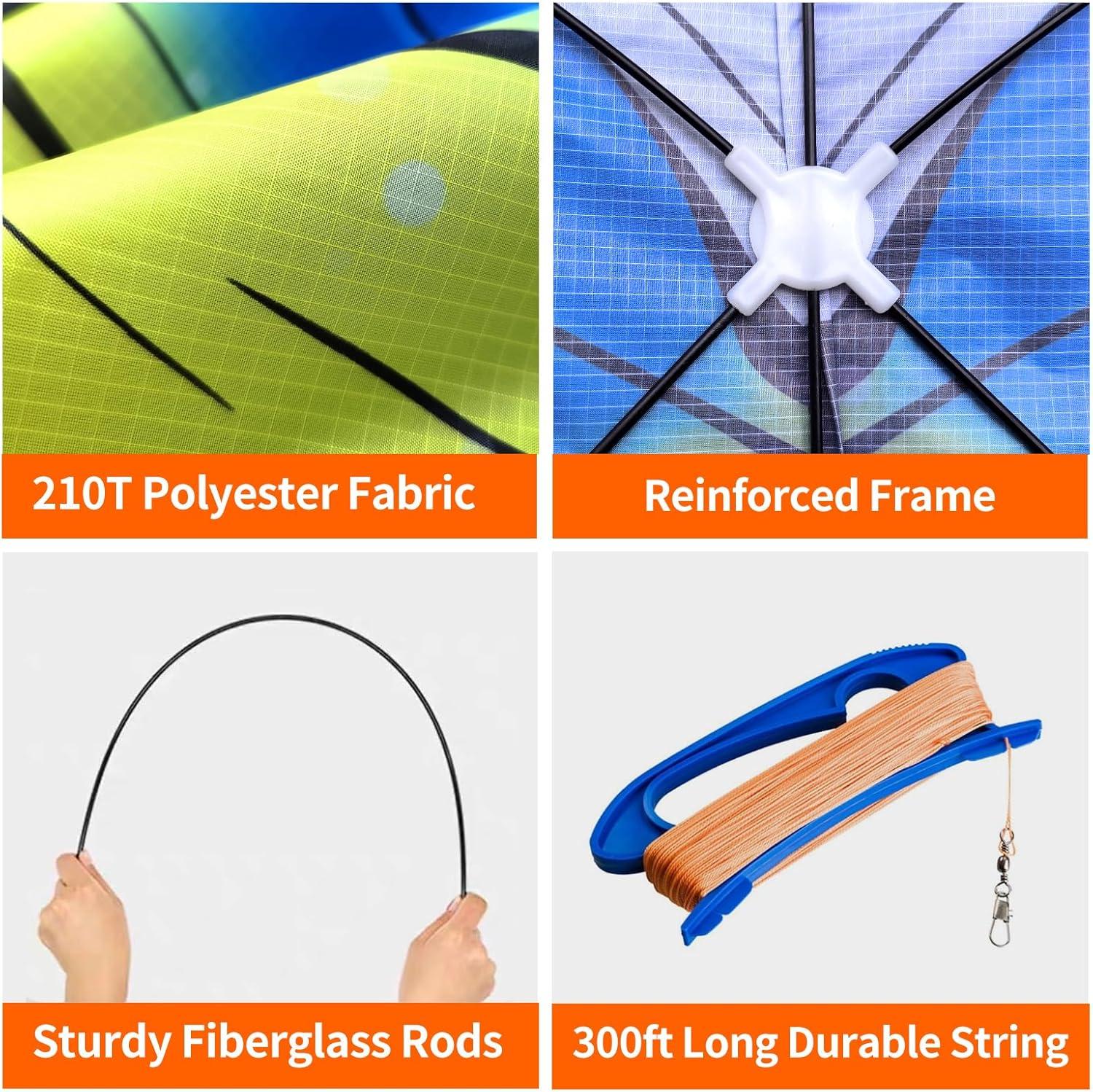image:imageButterfly Kites for Kids and Adults Easy to Fly Large Single Line Kite for Boys and Girls 55 x 28 Beach Kite for Beginners 300ft String Handle IncludedTricolour Butterfly
