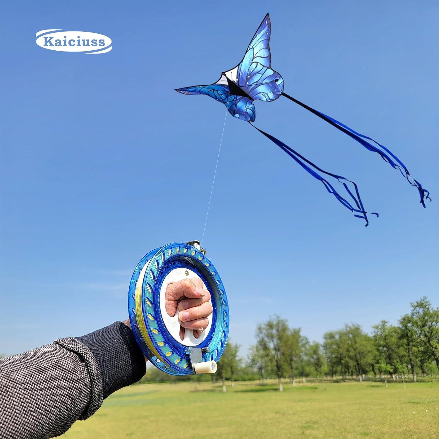 image:imageButterfly Kites for Kids and Adults Easy to Fly Large Single Line Kite for Boys and Girls 55 x 28 Beach Kite for Beginners 300ft String Handle IncludedBlue Butterfly with Reel