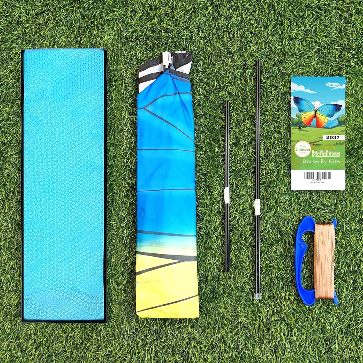 image:imageButterfly Kites for Kids and Adults Easy to Fly Large Single Line Kite for Boys and Girls 55 x 28 Beach Kite for Beginners 300ft String Handle IncludedTricolour Butterfly