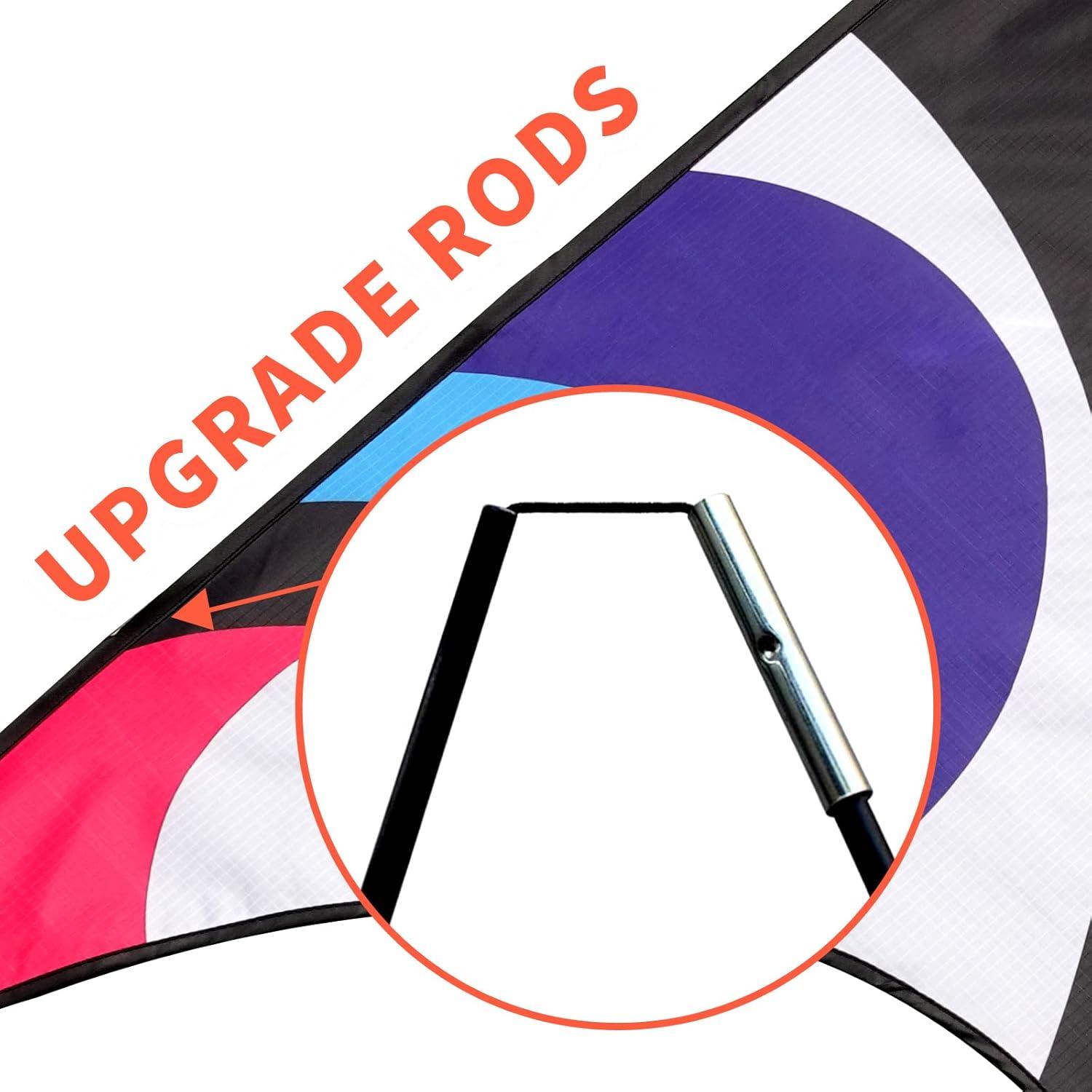 image:imageDelta Kite for Kids amp Adults Easy to Fly Large Single Line Beach Kite with 300ft String Handle Included Perfect for Beginners Teens60 Blue Black
