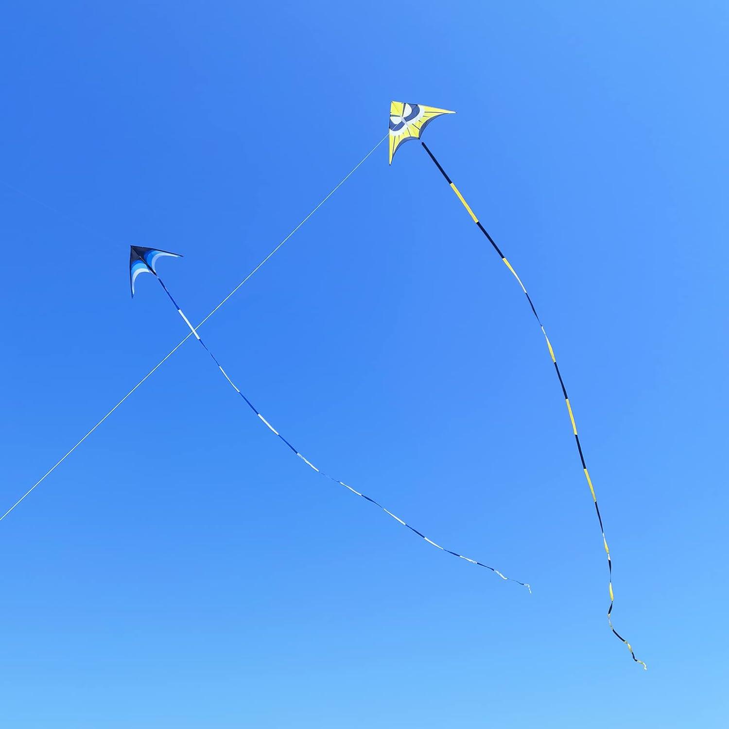 image:imageDelta Kite for Kids amp Adults Easy to Fly Large Single Line Beach Kite with 300ft String Handle Included Perfect for Beginners Teens98 Yellow Black