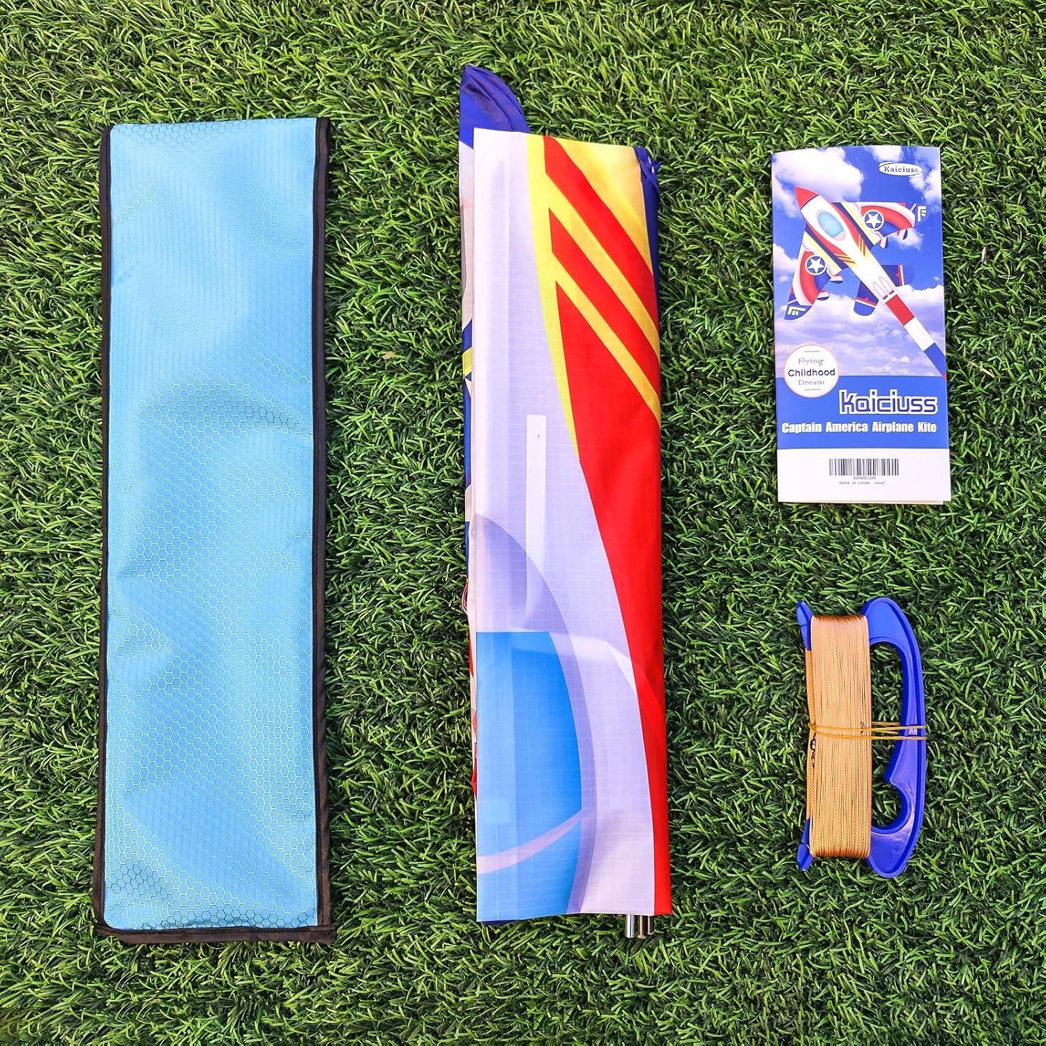 image:imageDelta Kite for Kids amp Adults Easy to Fly Large Single Line Beach Kite with 300ft String Handle Included Perfect for Beginners TeensCaptain America Airplane
