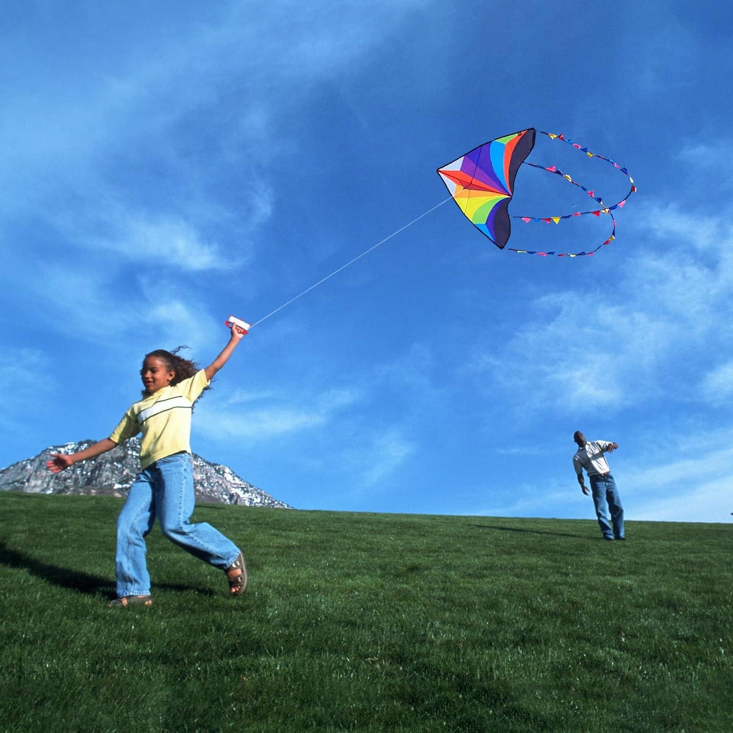 image:imageDelta Kite for Kids amp Adults Easy to Fly Large Single Line Beach Kite with 300ft String Handle Included Perfect for Beginners TeensMulticolor Rainbow