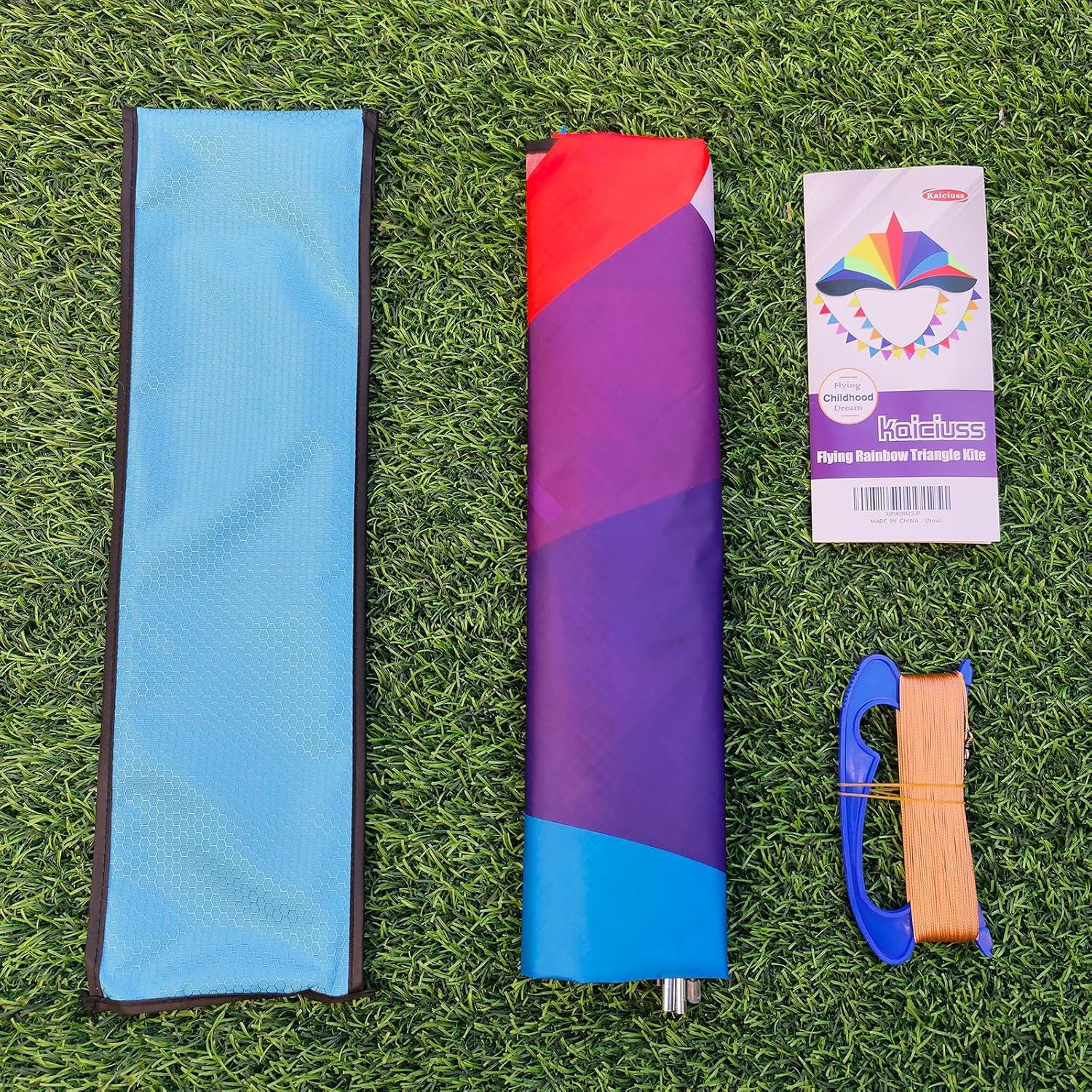 image:imageDelta Kite for Kids amp Adults Easy to Fly Large Single Line Beach Kite with 300ft String Handle Included Perfect for Beginners TeensMulticolor Rainbow