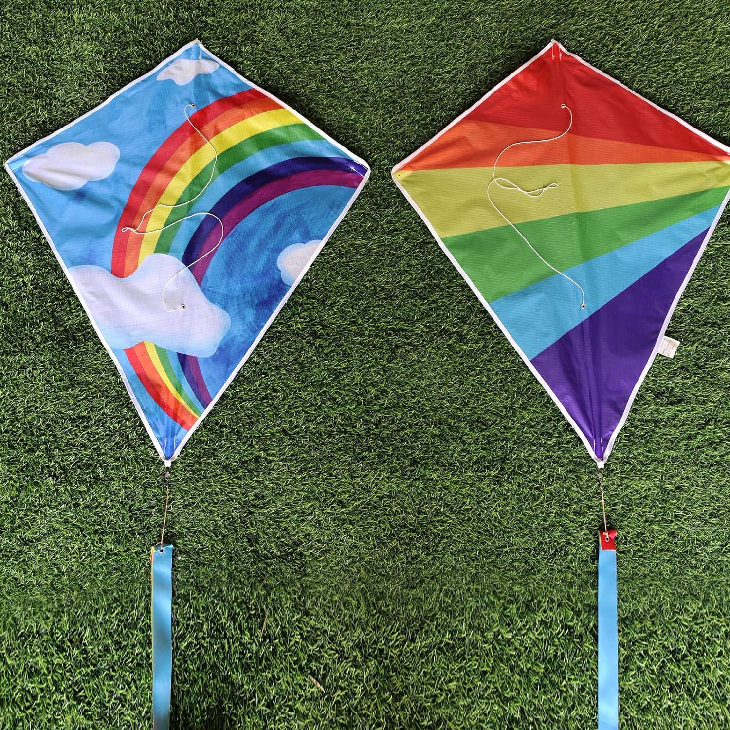 image:imageDiamond Kites for Kids Adults Easy to Fly Beginner Kite for Toddlers Ages 35 Kids Kite Pack for Boys and GirlsBeach Kites for Outdoor Activities amp Family TripRainbow Kites 2 Pack