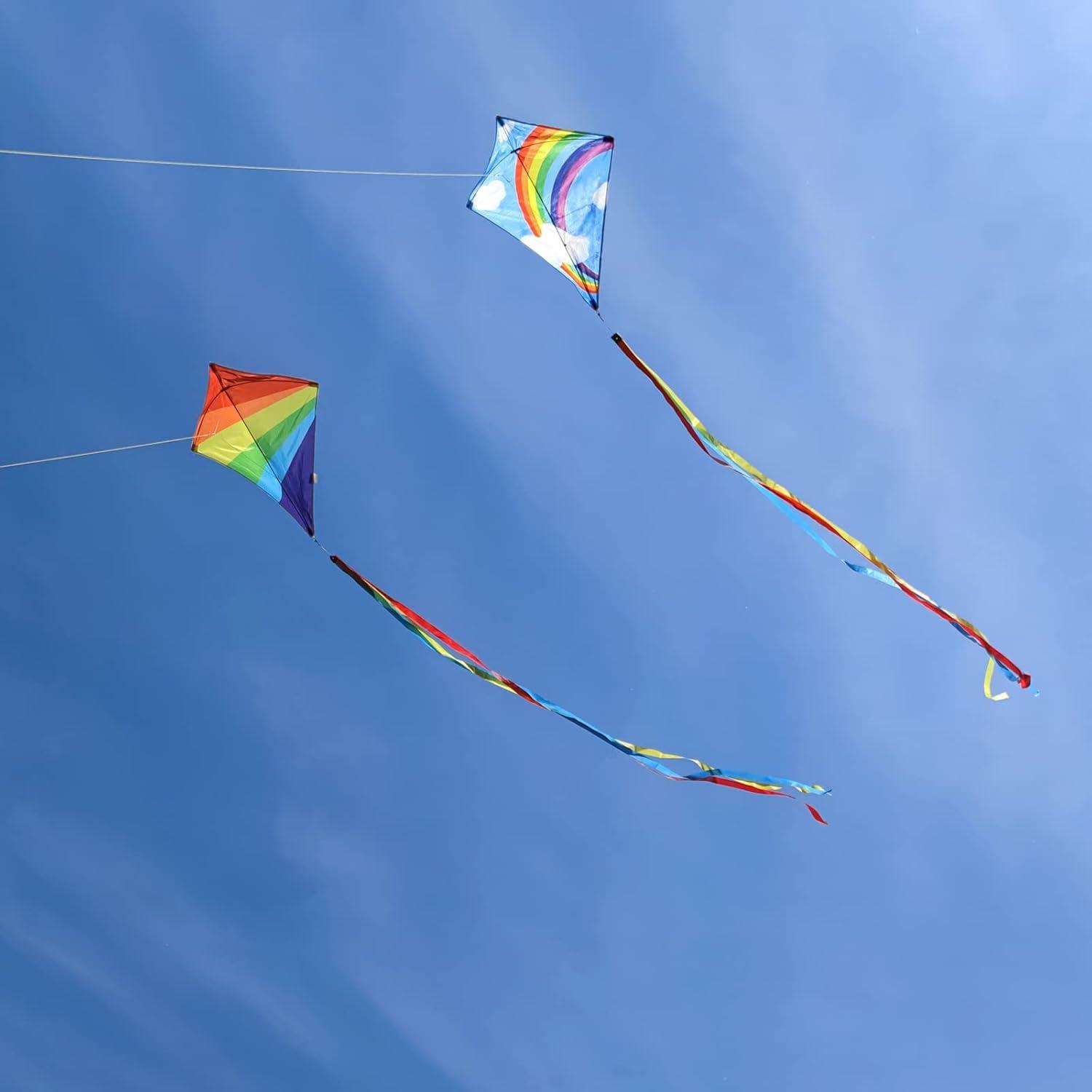 image:imageDiamond Kites for Kids Adults Easy to Fly Beginner Kite for Toddlers Ages 35 Kids Kite Pack for Boys and GirlsBeach Kites for Outdoor Activities amp Family TripRainbow Kites 2 Pack