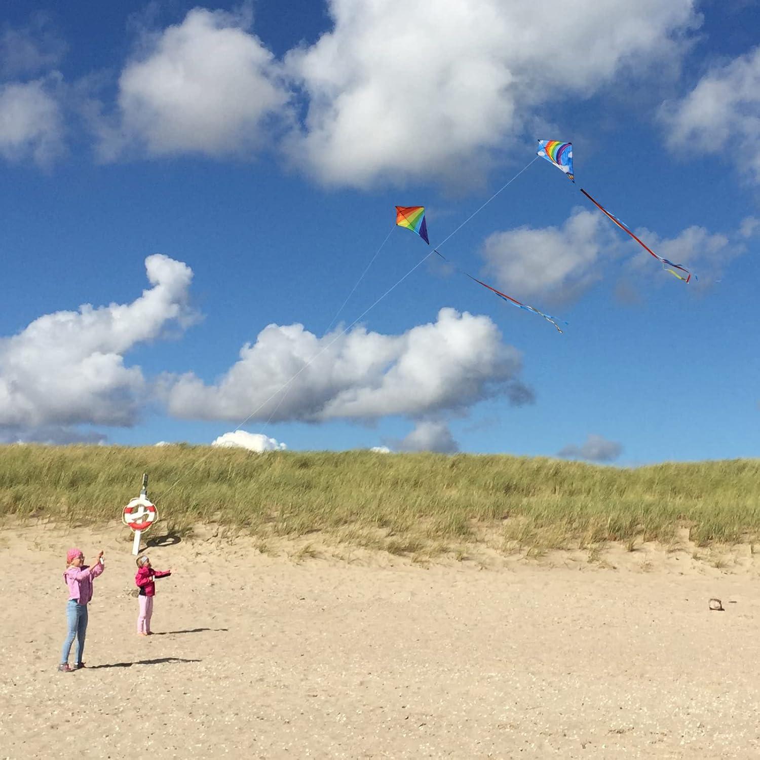 image:imageDiamond Kites for Kids Adults Easy to Fly Beginner Kite for Toddlers Ages 35 Kids Kite Pack for Boys and GirlsBeach Kites for Outdoor Activities amp Family TripRainbow Kites 2 Pack