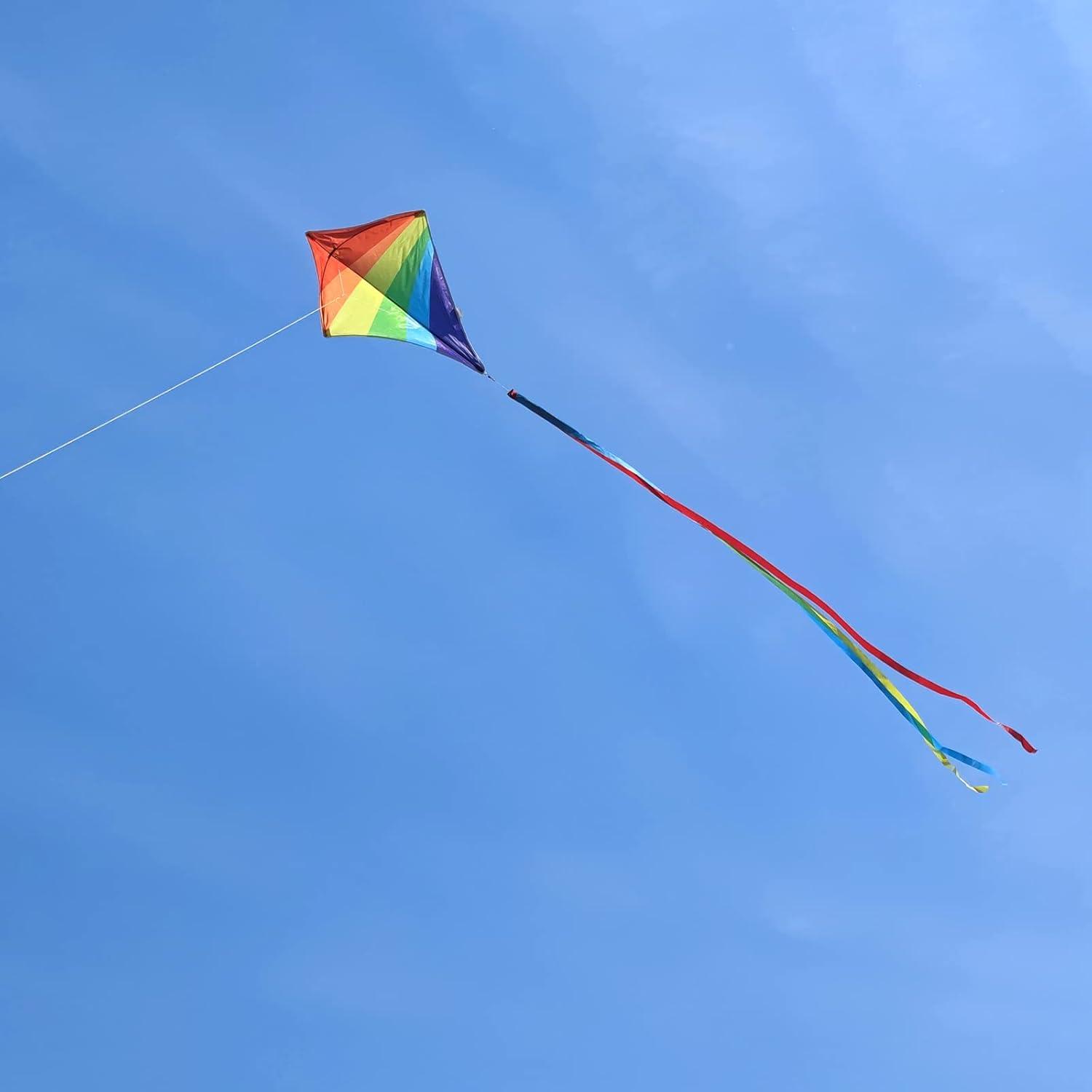 image:imageDiamond Kites for Kids Adults Easy to Fly Beginner Kite for Toddlers Ages 35 Kids Kite Pack for Boys and GirlsBeach Kites for Outdoor Activities amp Family TripRainbow Kites 2 Pack