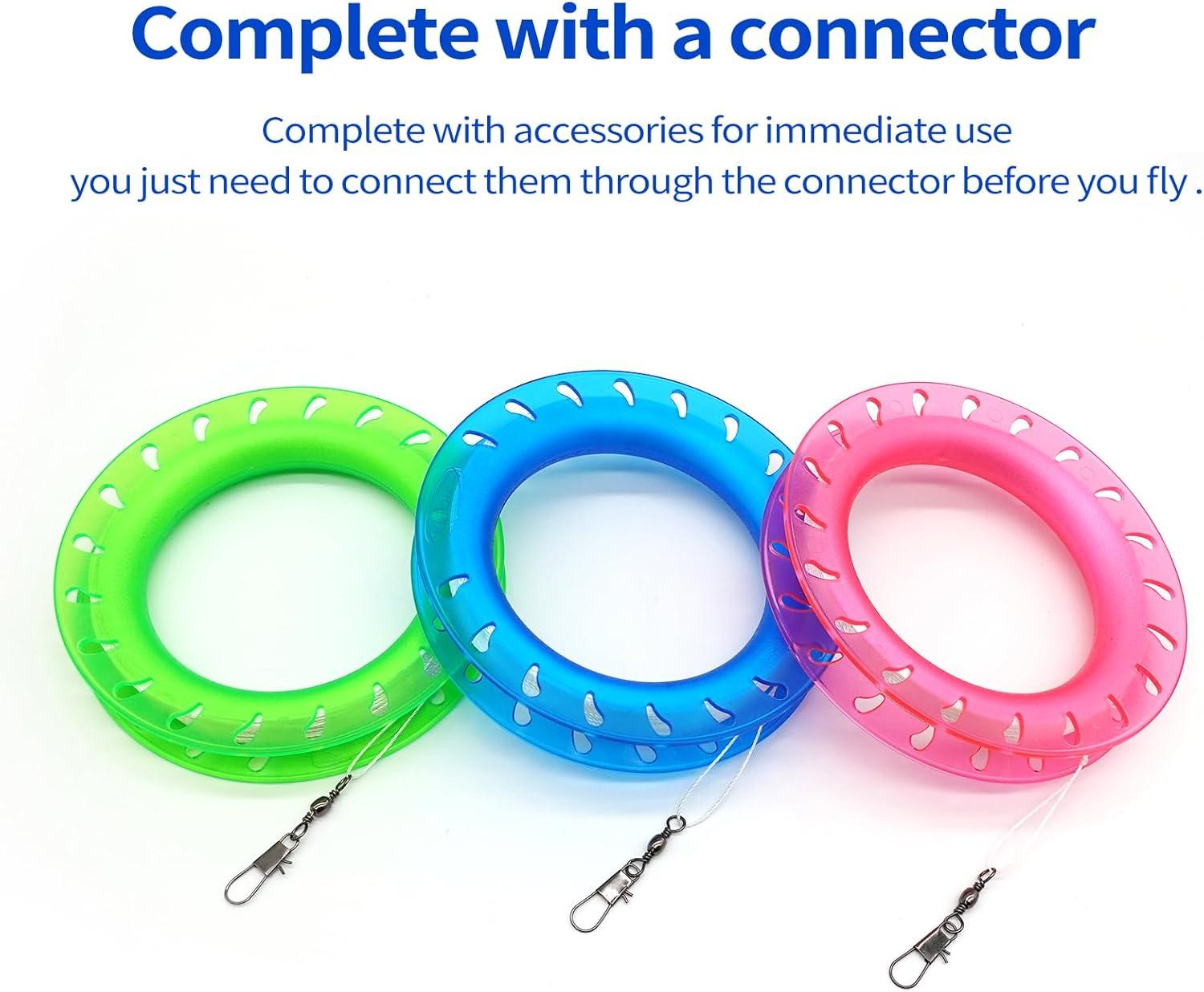 image:imageHoop Kite Set for Kids Spool Handle amp 300 Feet Line for Each Kite Reel WinderGreen Blue Pink