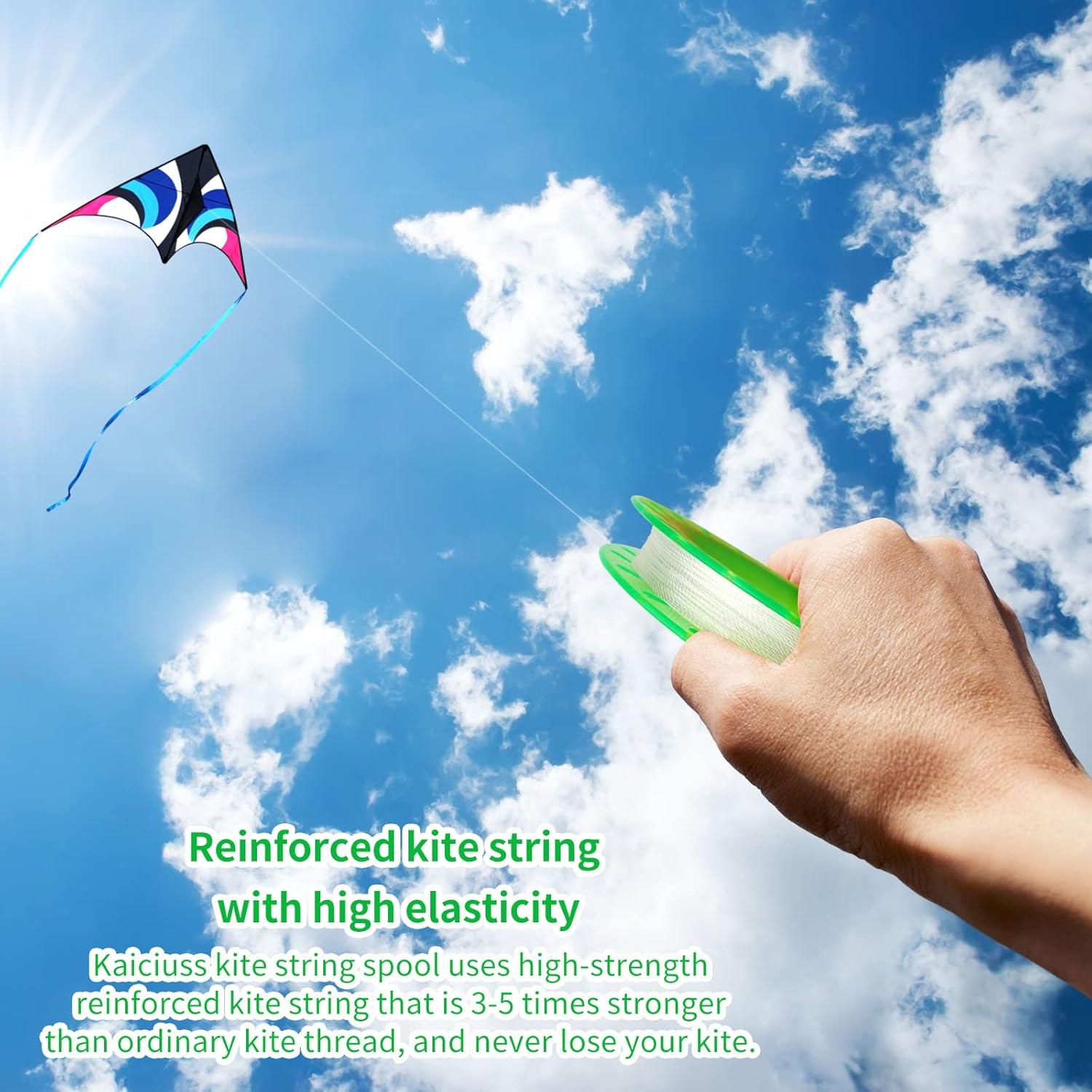image:imageHoop Kite Set for Kids Spool Handle amp 300 Feet Line for Each Kite Reel WinderOrange Green
