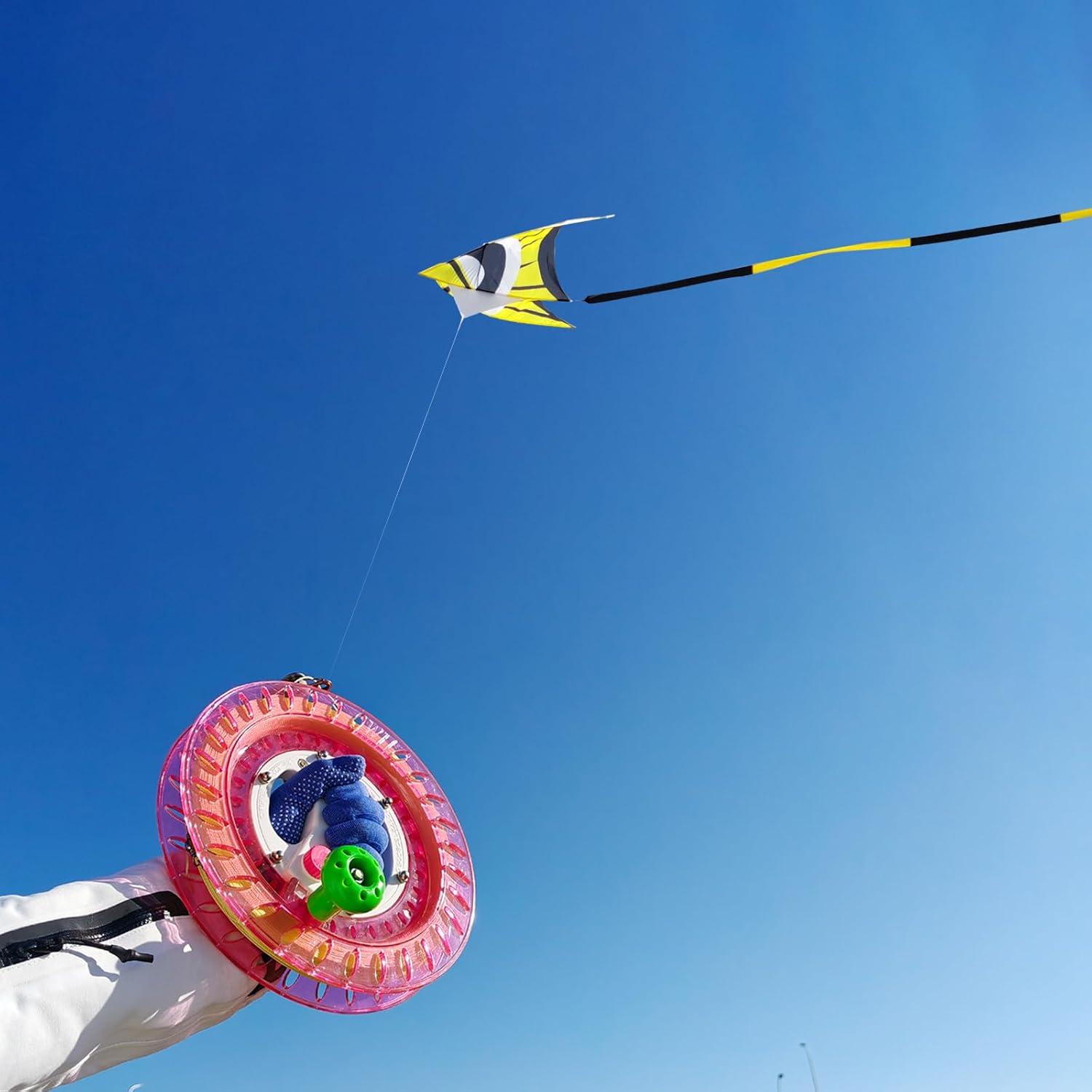 image:imageKite Reel Winder with Line Kite String Reel for Kids amp Adults Easy to Use Kite String and Spool it Comes with Durable Kite Thread and Connector87 inch