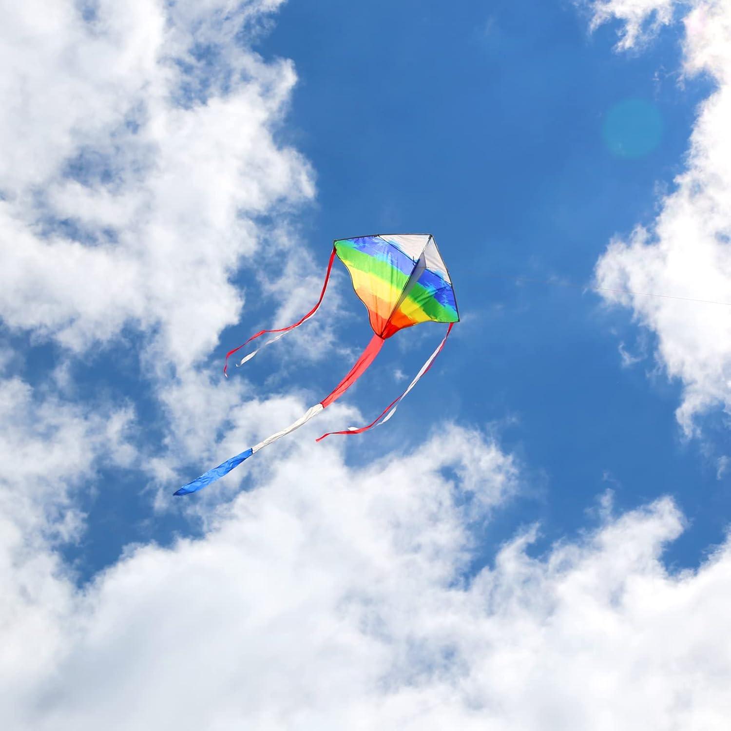 image:imageKites for Kids amp Adults Beach Kites Set for Beginners Easy to Fly Large Kite Pack for Boys and Girls Kite String Included Perfect for Outdoor ActivitiesRainbow Delta