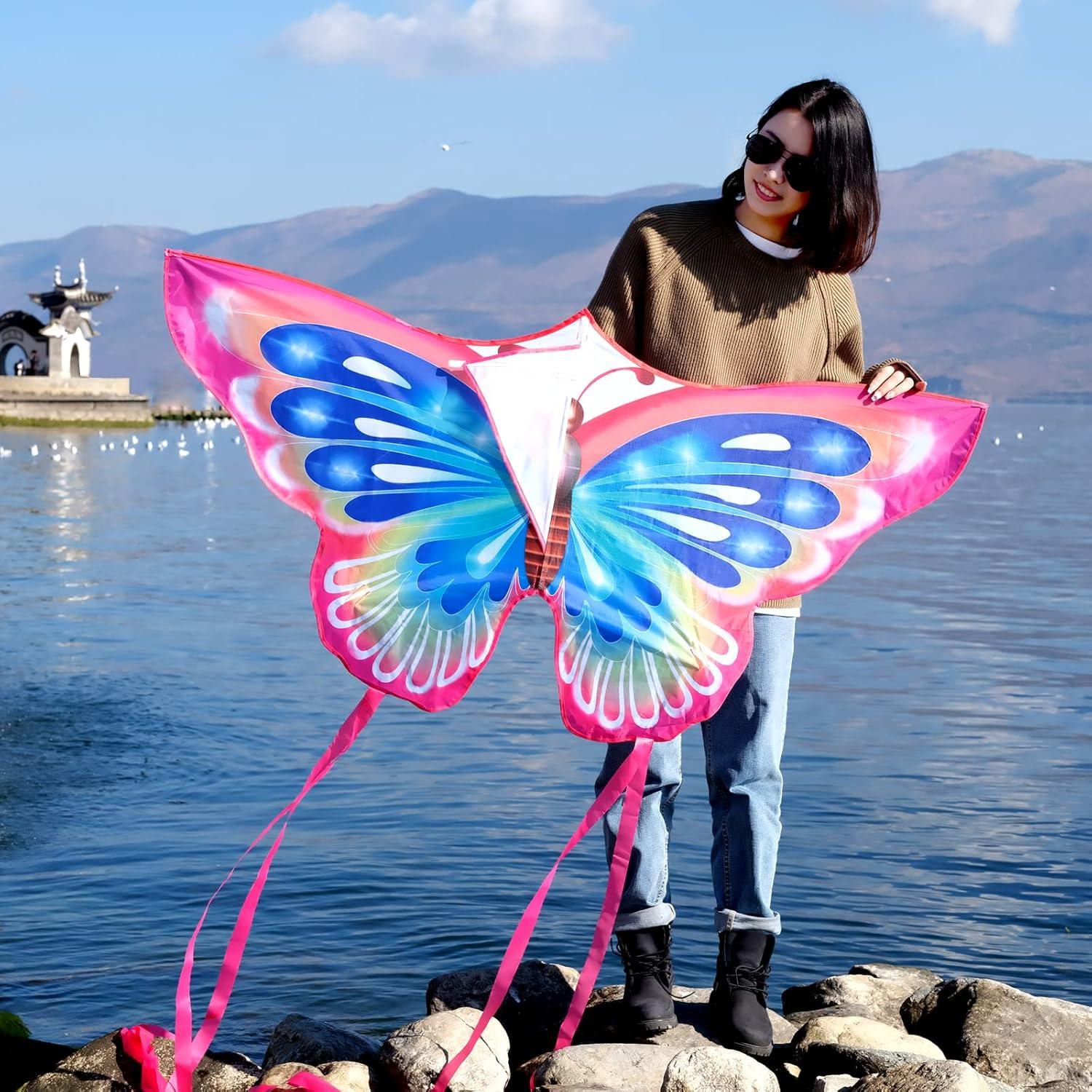 image:imageKites for Kids amp Adults Beach Kites Set for Beginners Easy to Fly Large Kite Pack for Boys and Girls Kite String Included Perfect for Outdoor ActivitiesDelta Butterfly and Octopus