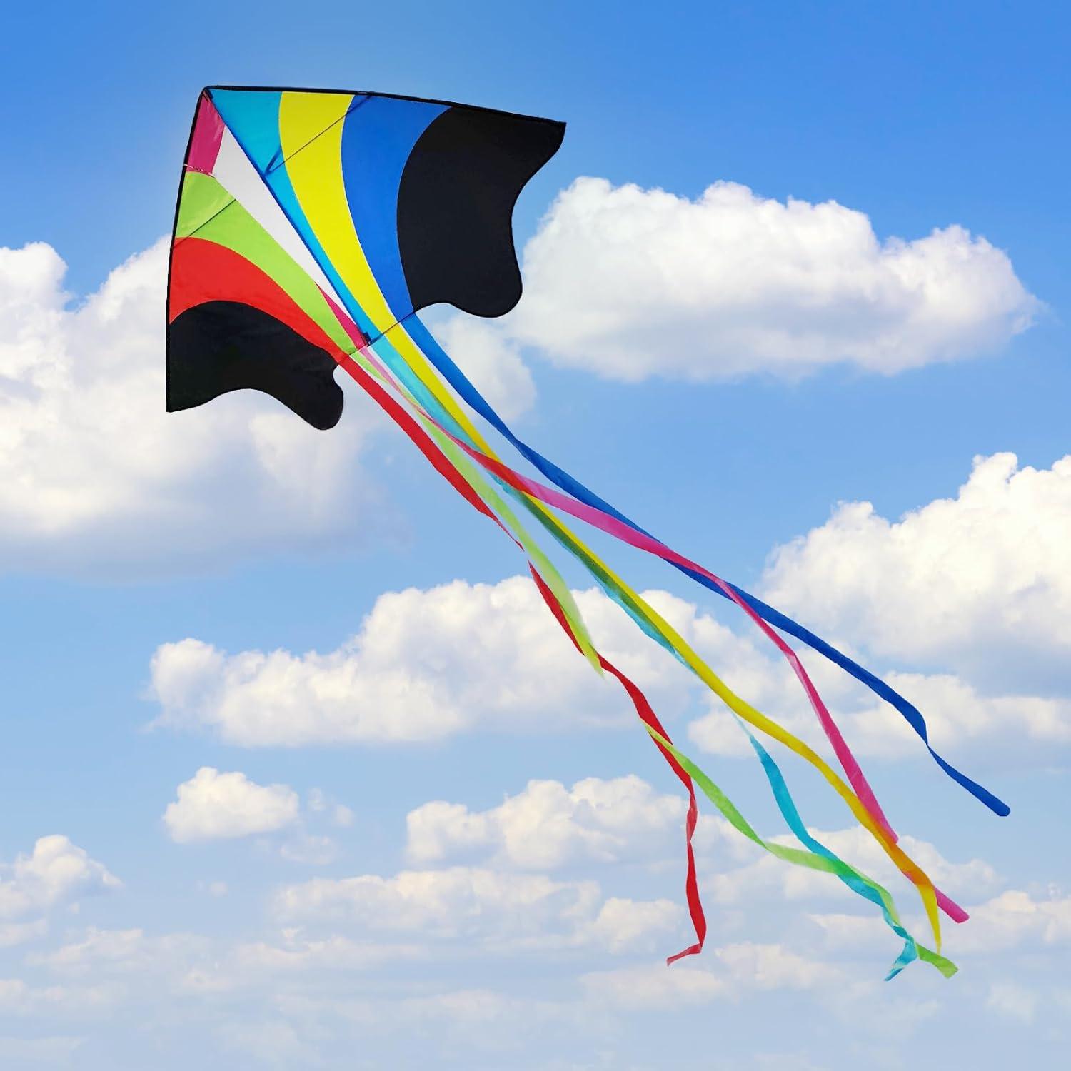 image:imageKites for Kids amp Adults Beach Kites Set for Beginners Easy to Fly Large Kite Pack for Boys and Girls Kite String Included Perfect for Outdoor ActivitiesDragon Delta and Butterfly
