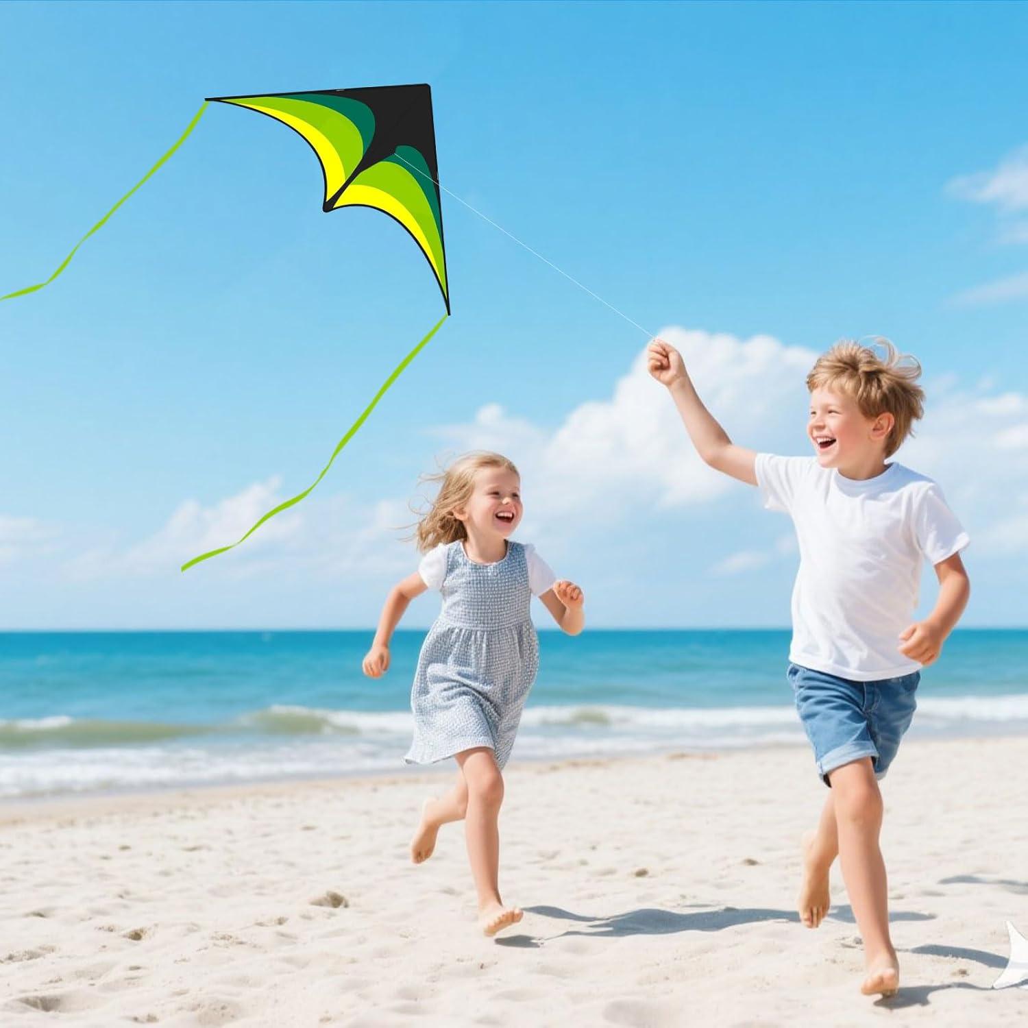 image:imageKites for Kids amp Adults Kites Set for Beginners and Teens Easy to Fly for Beach Perfect for Outdoor Activities 3 PackBlue Butterfly Green Delta and Red Octopus