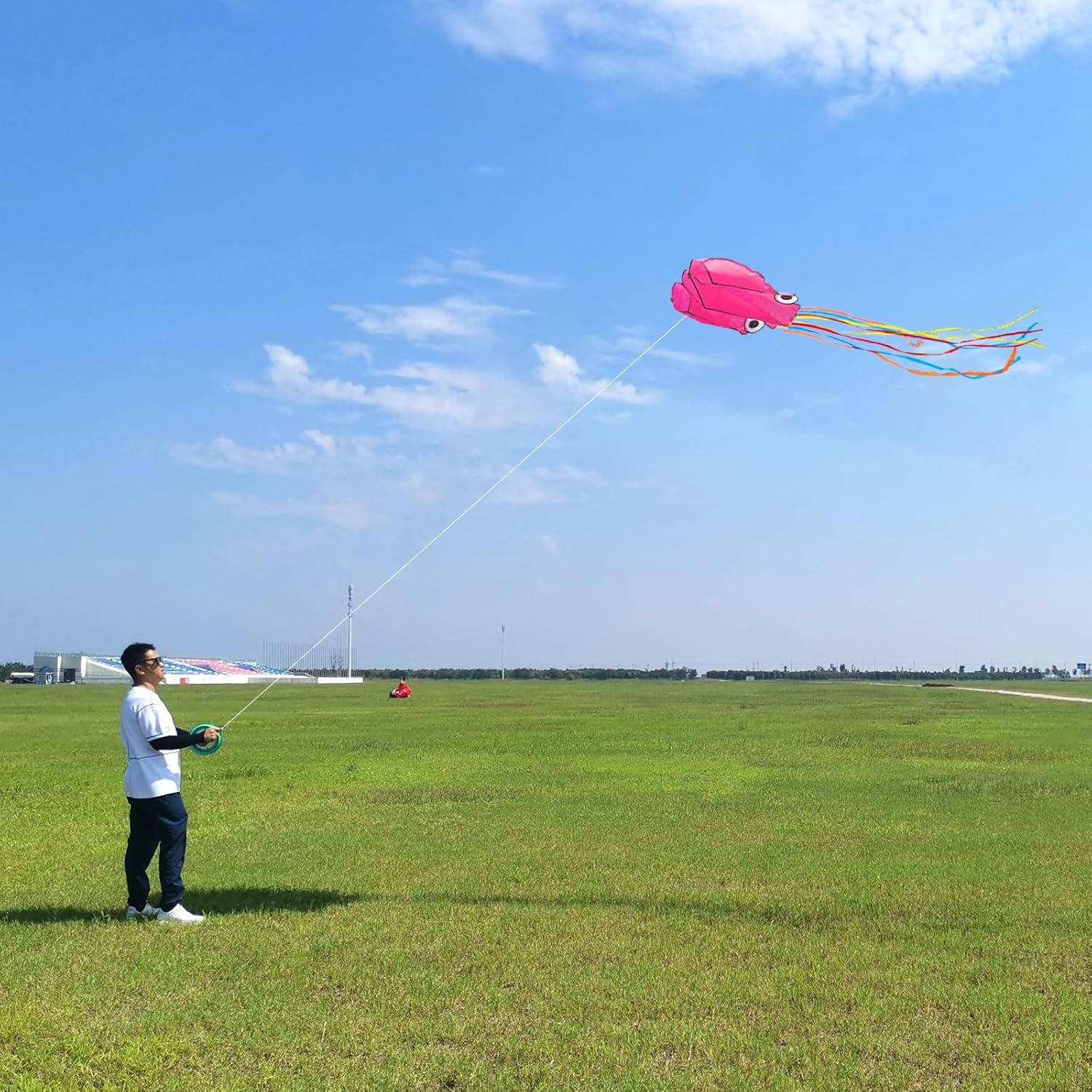 image:imageOctopus Kites for Kids amp Adults Easy to Fly 24x 158 Large Soft Kite Kit for Boys and Girls Single Line 3D Beach Kite Set for TeensPerfect for Outdoor ActivitiesGreen Orange Pink