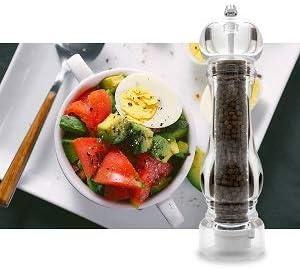 image:imageSalt Pepper Grinder Mill Arcylicthe Best Peppercorn Grinder with Adjustable MillClearBlack Box 2 Pack