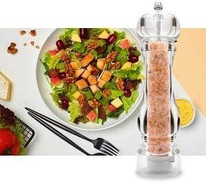 image:imageSalt Pepper Grinder Mill Arcylicthe Best Peppercorn Grinder with Adjustable MillClearBlack Box 2 Pack