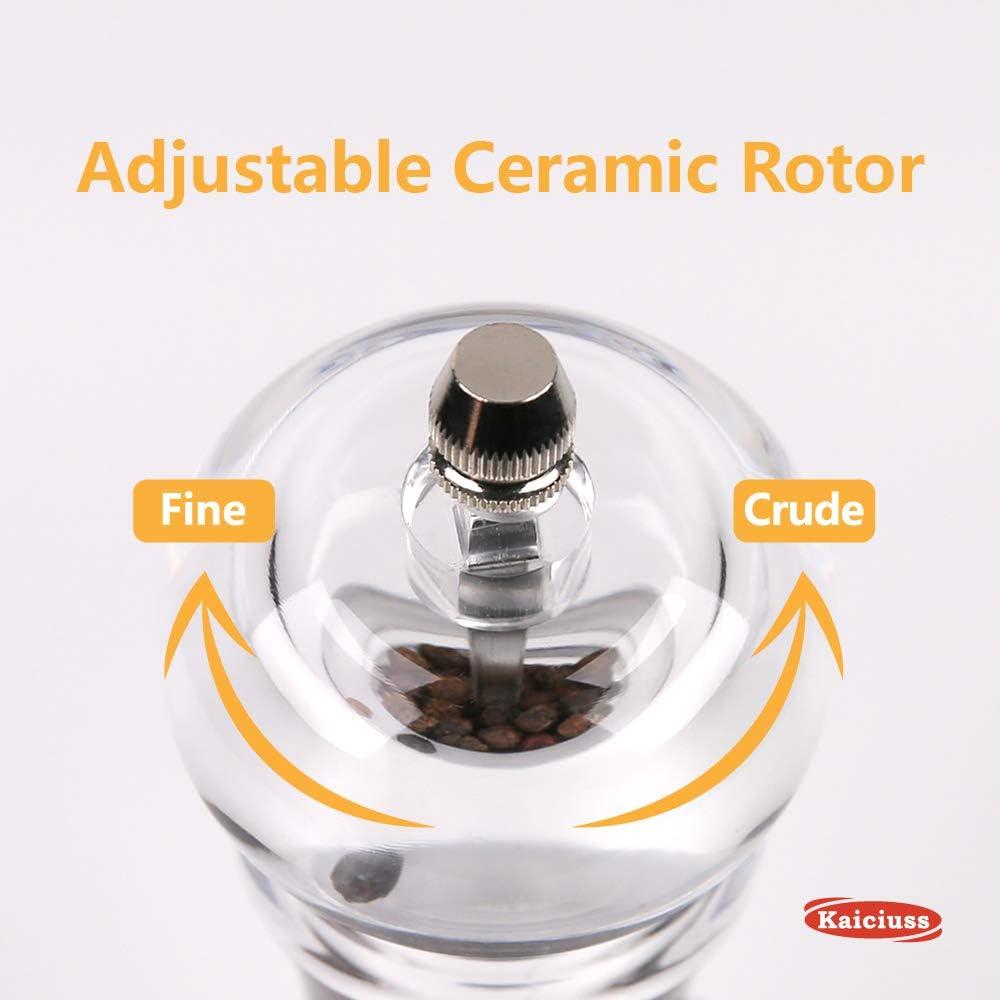 image:imageSalt Pepper Grinder Mill Arcylicthe Best Peppercorn Grinder with Adjustable MillClearWhite Box 1 Pack