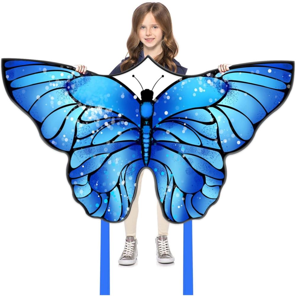 image:imageButterfly Kites for Kids and Adults Easy to Fly Large Single Line Kite for Boys and Girls 55 x 28 Beach Kite for Beginners 300ft String Handle IncludedBlue Butterfly