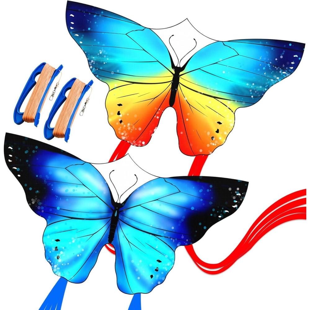 image:imageButterfly Kites for Kids and Adults Easy to Fly Large Single Line Kite for Boys and Girls 55 x 28 Beach Kite for Beginners 300ft String Handle IncludedCouple Butterfly