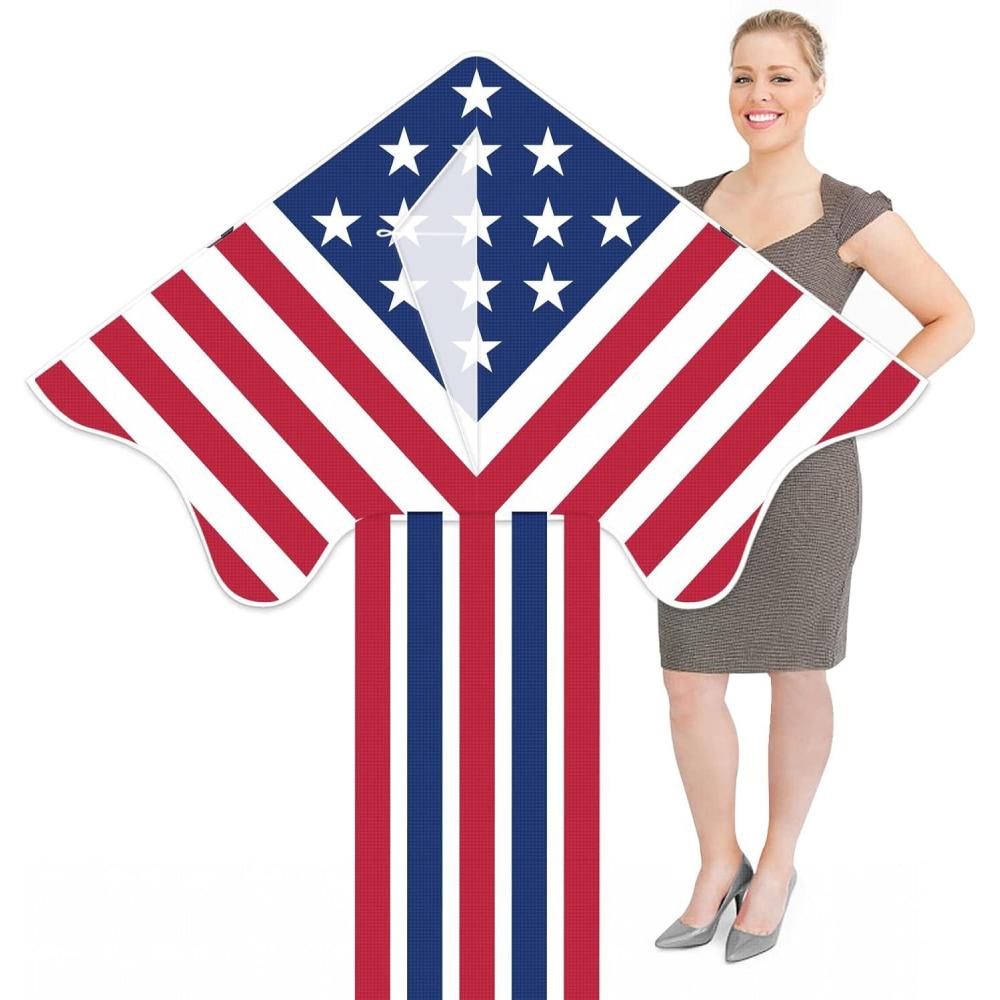 image:imageDelta Kite for Kids amp Adults  Easy to Fly Large Single Line Beach Kite with 300ft String Handle Included Perfect for Beginners Teens60 Red White