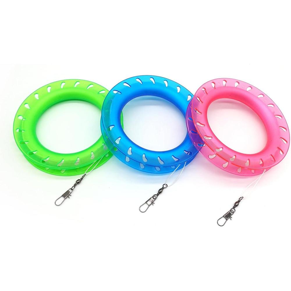image:imageHoop Kite Set for Kids  Spool Handle amp 300 Feet Line for Each Kite Reel WinderGreen Blue Pink