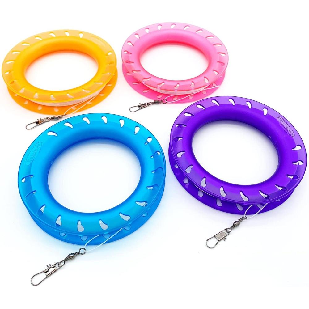 image:imageHoop Kite Set for Kids Spool Handle amp 300 Feet Line for Each Kite Reel WinderOrange Blue Pink Purple