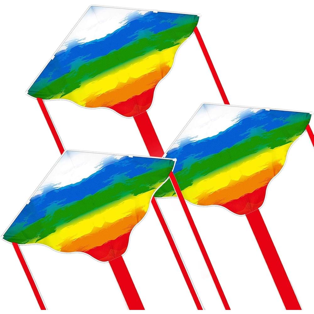 image:imageKites for Kids amp Adults Beach Kites Set for Beginners Easy to Fly Large Kite Pack for Boys and Girls Kite String Included Perfect for Outdoor ActivitiesRainbow Delta