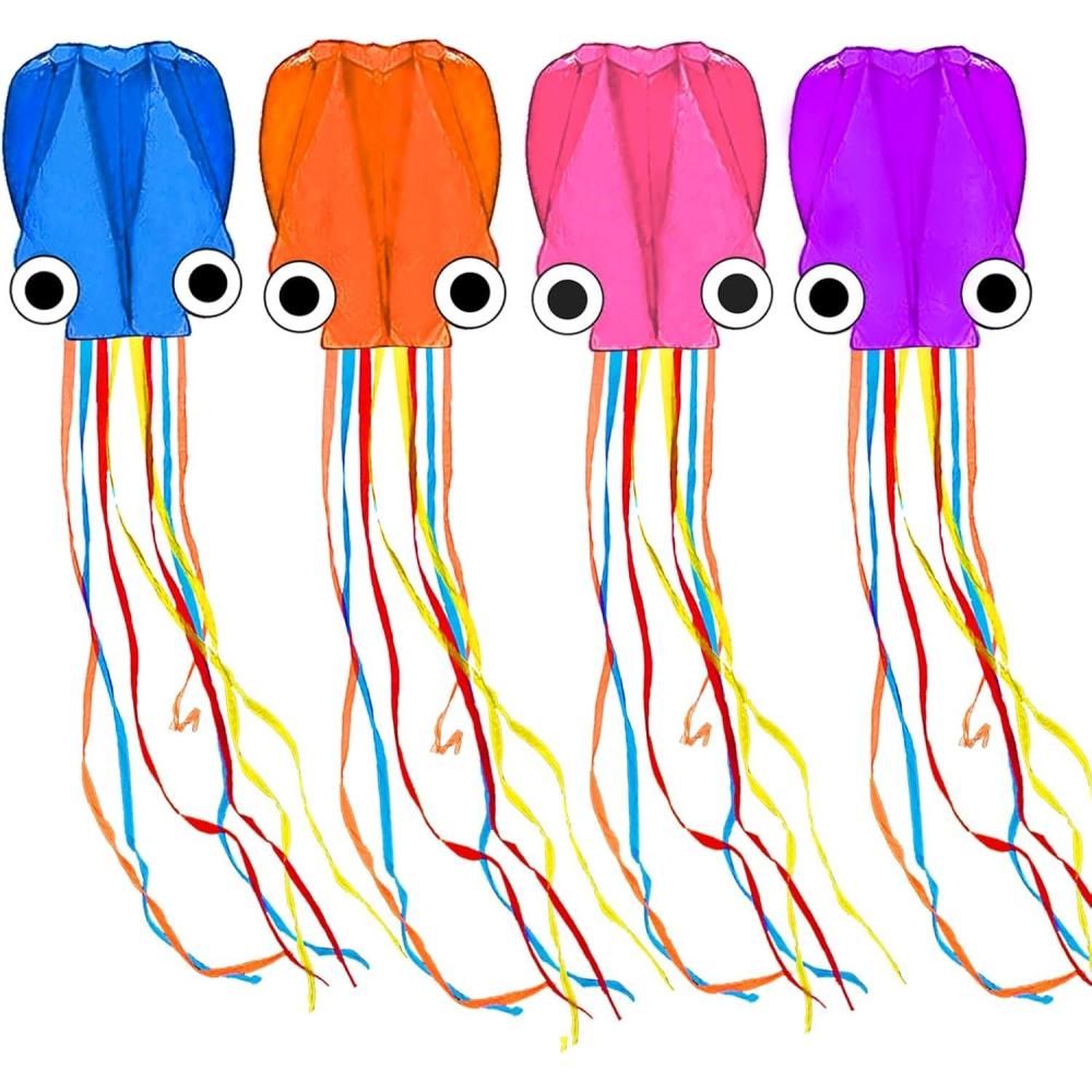image:imageOctopus Kites for Kids amp Adults Easy to Fly 24x 158 Large Soft Kite Kit for Boys and Girls Single Line 3D Beach Kite Set for TeensPerfect for Outdoor ActivitiesBlue Orange Pink Purple