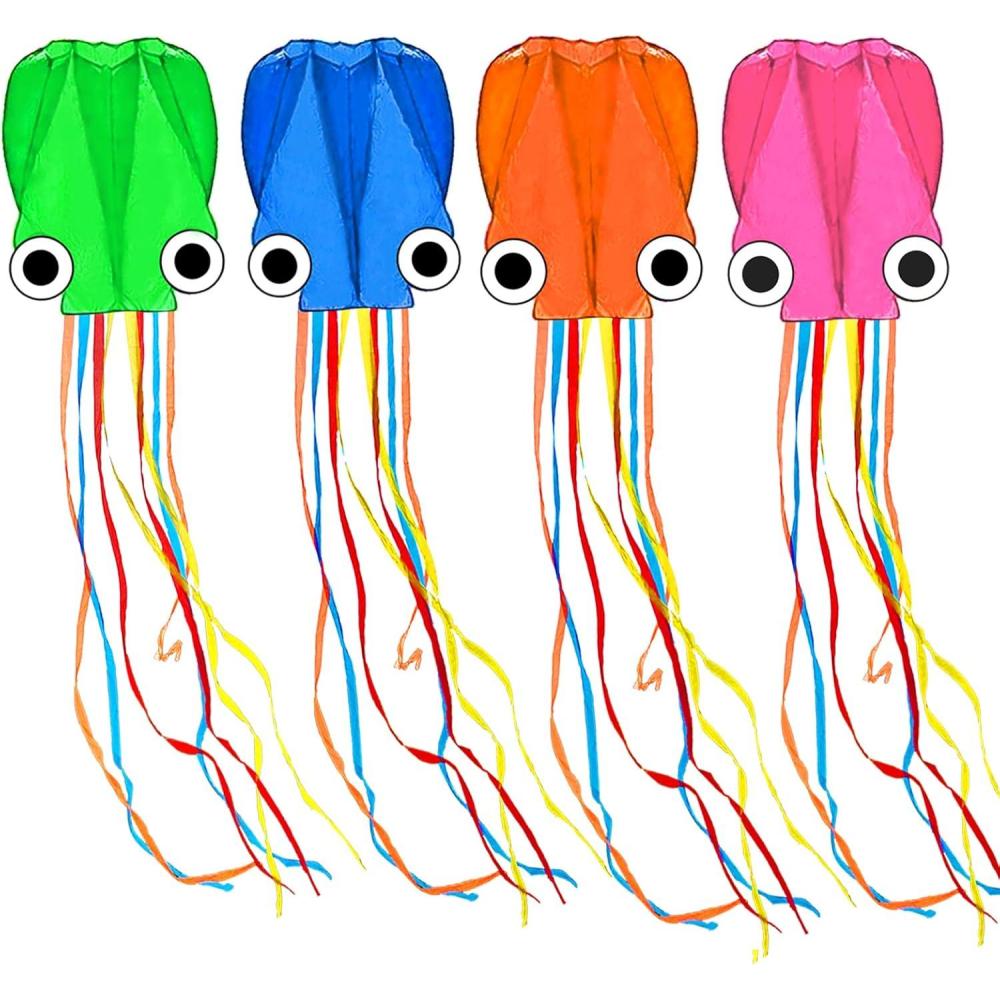 image:imageOctopus Kites for Kids amp Adults Easy to Fly 24x 158 Large Soft Kite Kit for Boys and Girls Single Line 3D Beach Kite Set for TeensPerfect for Outdoor ActivitiesGreen Blue Orange Pink