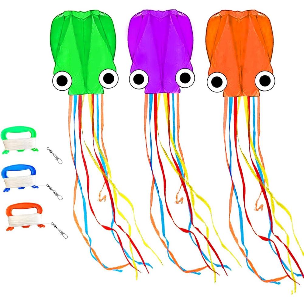 image:imageOctopus Kites for Kids amp Adults Easy to Fly 24x 158 Large Soft Kite Kit for Boys and Girls Single Line 3D Beach Kite Set for TeensPerfect for Outdoor ActivitiesGreen Purple Orange