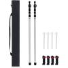 image:image9842 Aluminum Camping Tarp Poles AdjustableTelescoping amp Portable Tent Poles Replacement 2 Pack it Comes with 4 Metal Stake 4 Guy Line Cord with Guyline Adjuster amp 1 Storage Bag