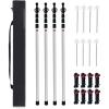image:image9842 Aluminum Camping Tarp Poles AdjustableTelescoping amp Portable Tent Poles Replacement 4 Pack it Comes with 8 Metal Stake 8 Guy Line Cord with Guyline Adjuster amp 1 Storage Bag