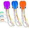 image:imageOctopus Kites for Kids amp Adults Easy to Fly 24x 158 Large Soft Kite Kit for Boys and Girls Single Line 3D Beach Kite Set for TeensPerfect for Outdoor ActivitiesPurple Blue Orange