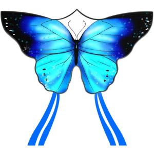 Butterfly Kites for Kids and Adults, Easy to Fly Large Single Line Kite for Boys and Girls – 55″ x 28″ Beach Kite for Beginners, 300ft String Handle Included(Starlight Butterfly)