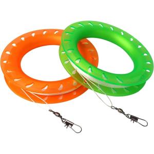 Hoop Kite Set for Kids – Spool, Handle & 300 Feet Line for Each Kite Reel Winder(Orange & Green)