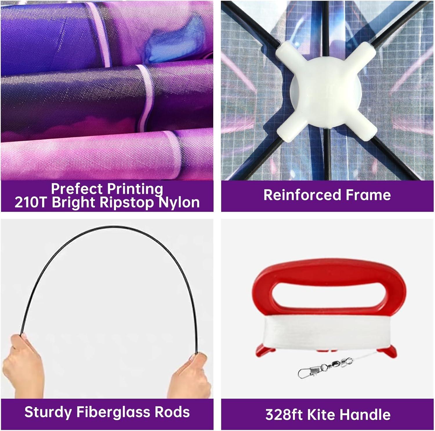 image:imageButterfly Kites for Kids and Adults Easy to Fly Single Line Beach Kites for Boys amp Girls 55 x 28 Butterfly Kite for Teens Comes with 300 ft String HandlePurple