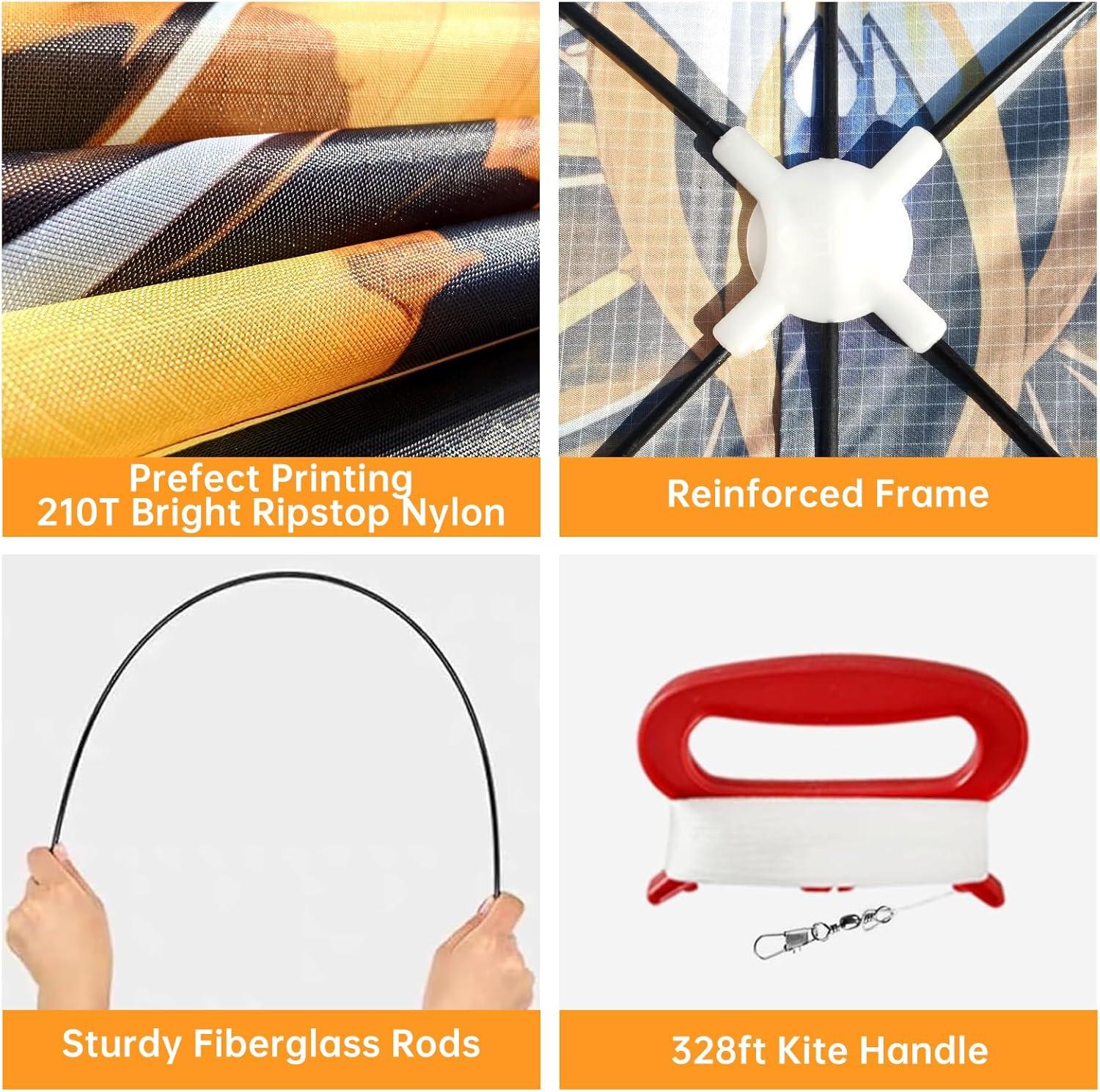 image:imageButterfly Kites for Kids and Adults Easy to Fly Single Line Beach Kites for Boys amp Girls 55 x 28 Butterfly Kite for Teens Comes with 300 ft String HandleYellow