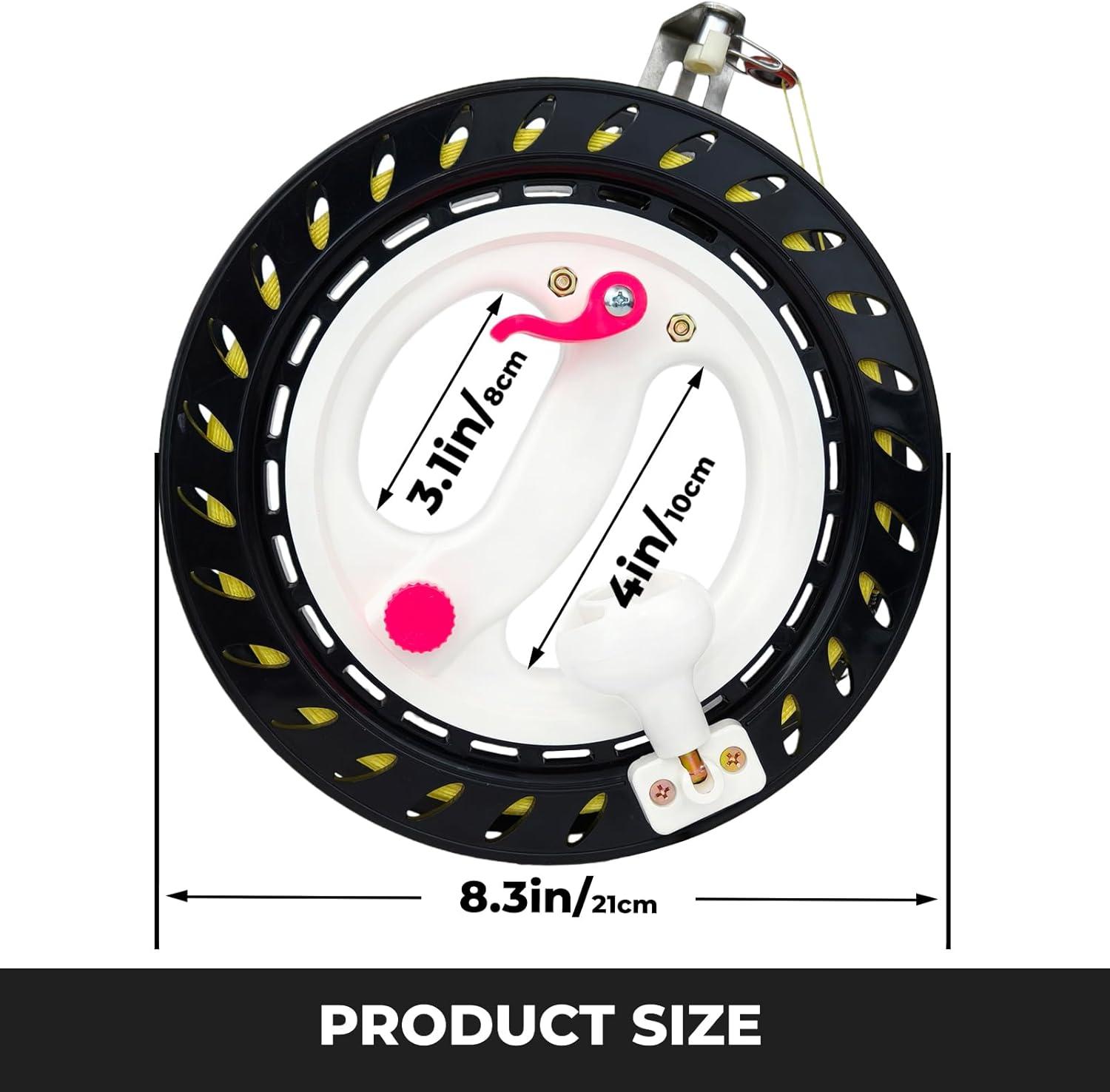 image:imageKite Reel with String for AdultsLarge Kites Winder with Brake amp AntiReverse Function Easy to Use Wheel Comes with Durable Kite Thread and ConnectorBlack