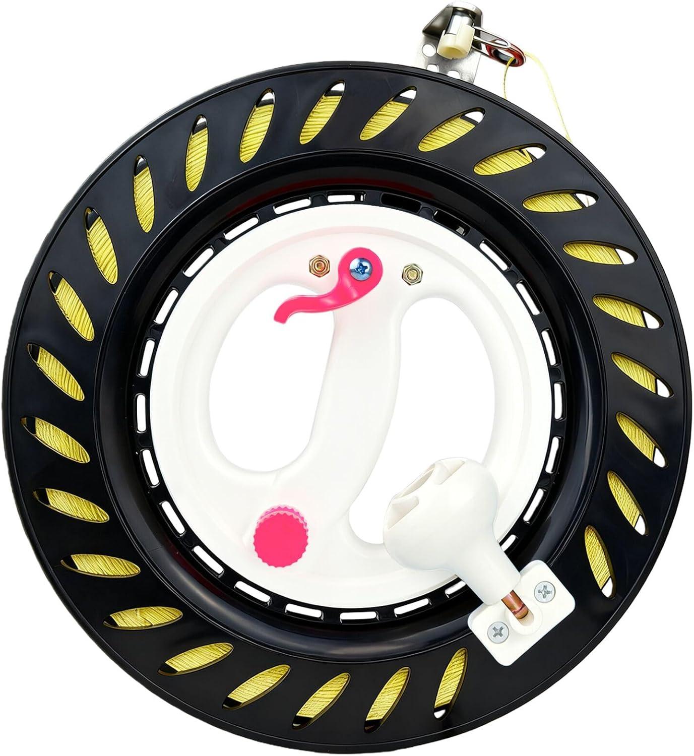 image:imageKite Reel with String for AdultsLarge Kites Winder with Brake amp AntiReverse Function Easy to Use Wheel Comes with Durable Kite Thread and ConnectorBlack