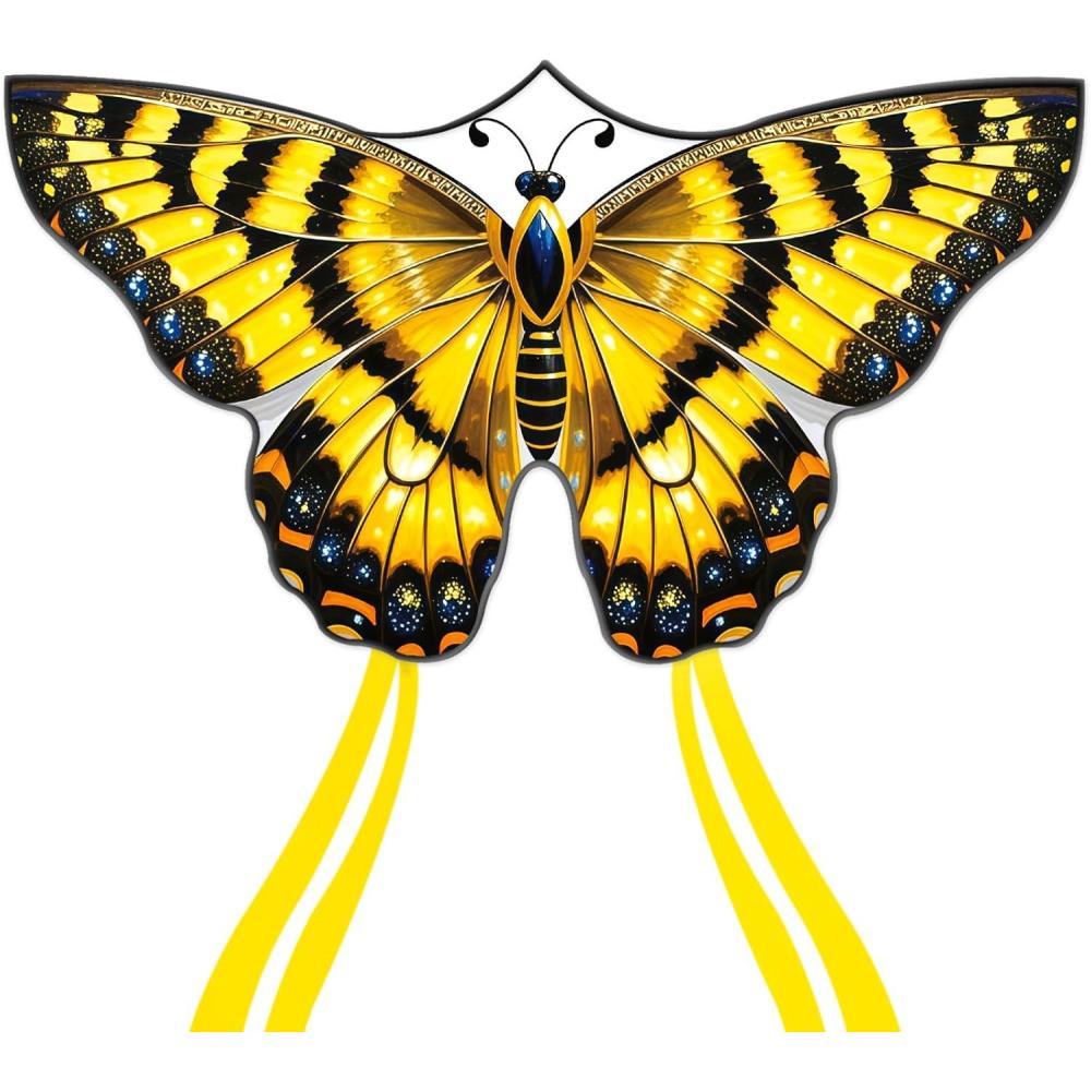 image:imageButterfly Kites for Kids and Adults Easy to Fly Single Line Beach Kites for Boys amp Girls 55 x 28 Butterfly Kite for Teens Comes with 300 ft String HandleYellow