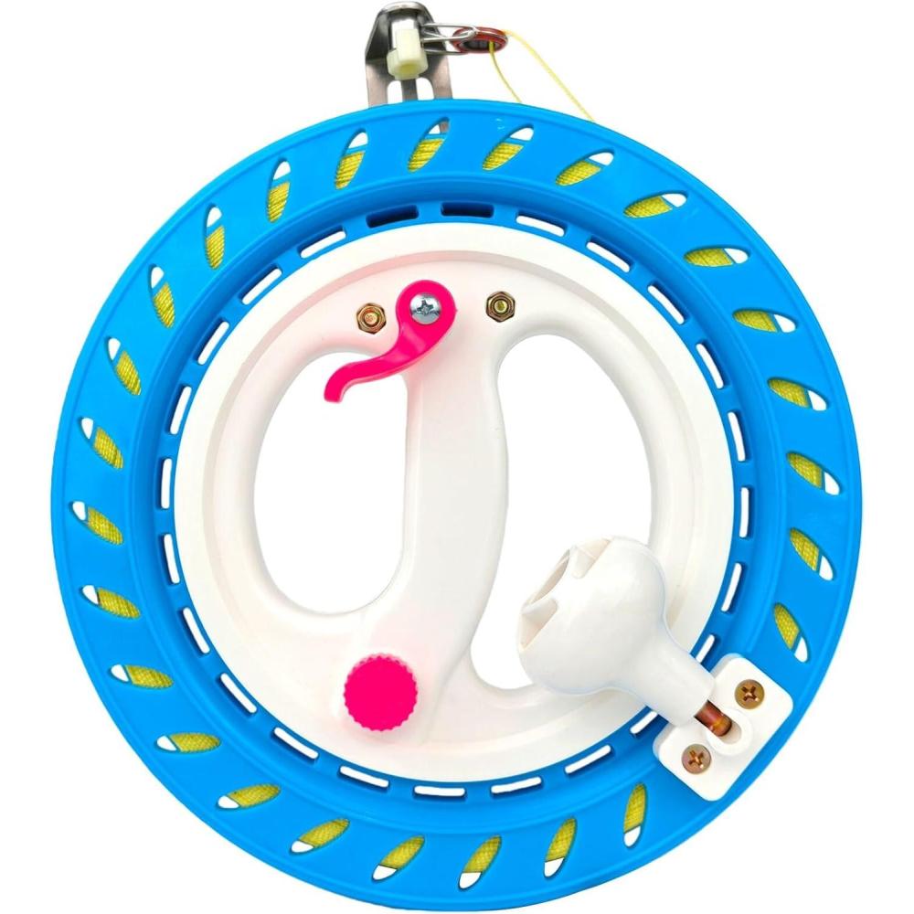 image:imageKite Reel with String for AdultsLarge Kites Winder with Brake amp AntiReverse Function Easy to Use Wheel Comes with Durable Kite Thread and ConnectorBlue